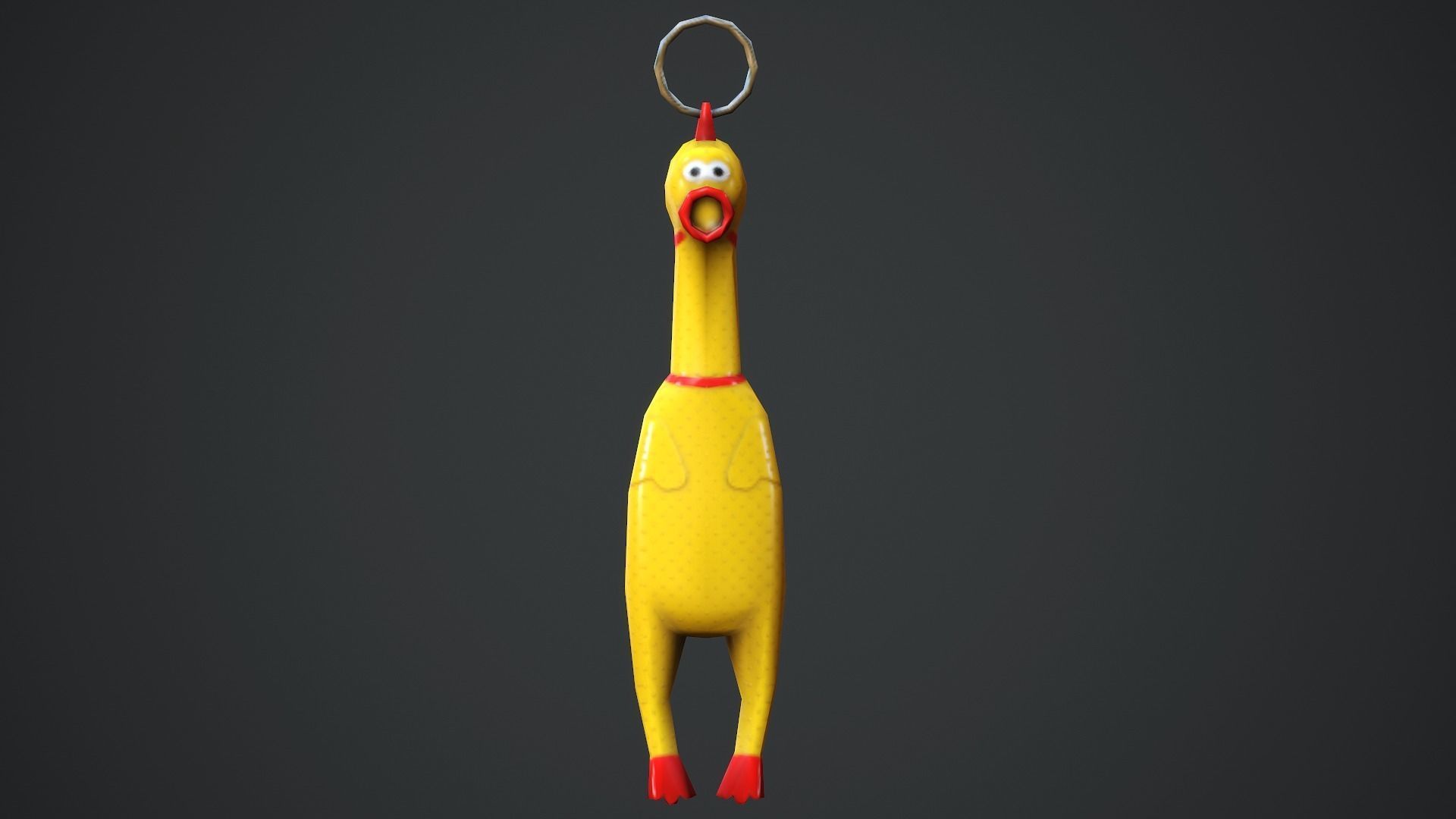 Screaming Chicken Weapon Charm - Low Poly Game Ready Low-poly 3D model_7