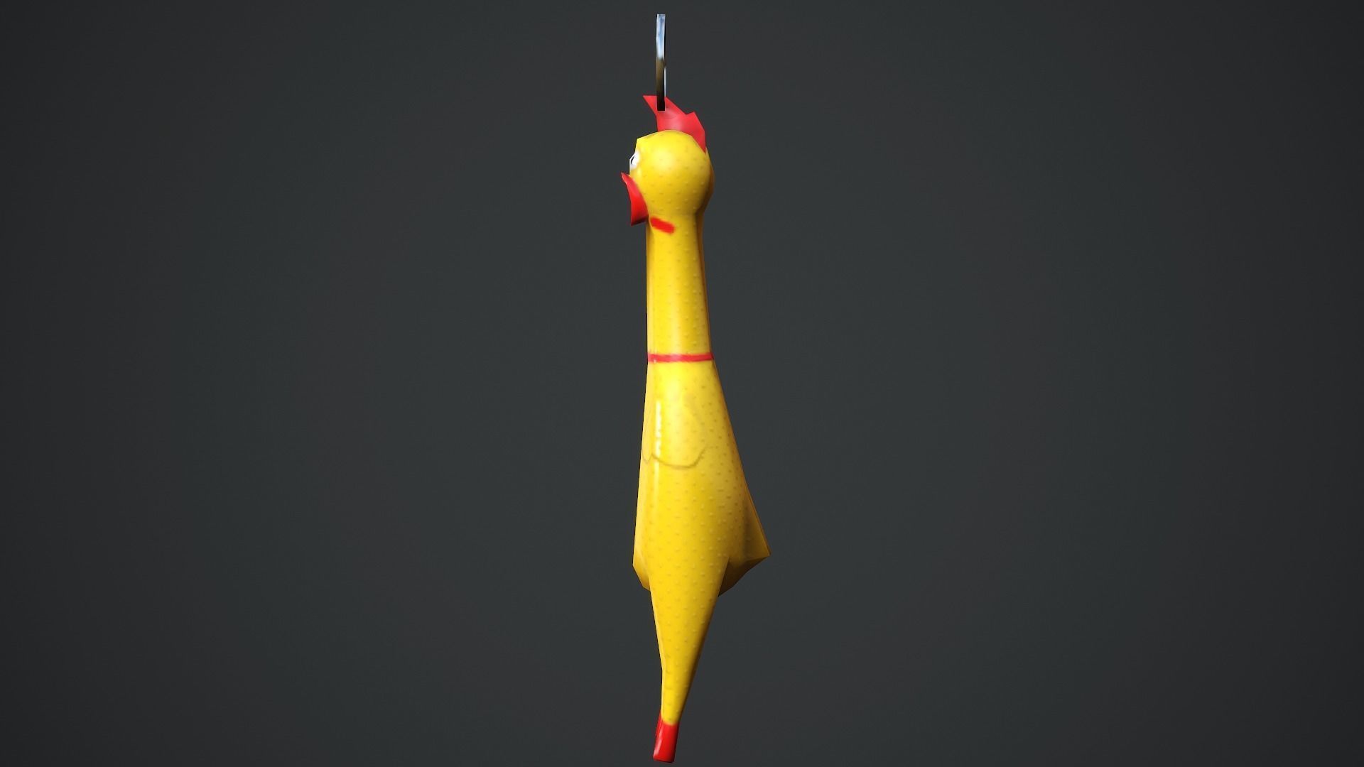 Screaming Chicken Weapon Charm - Low Poly Game Ready Low-poly 3D model_8
