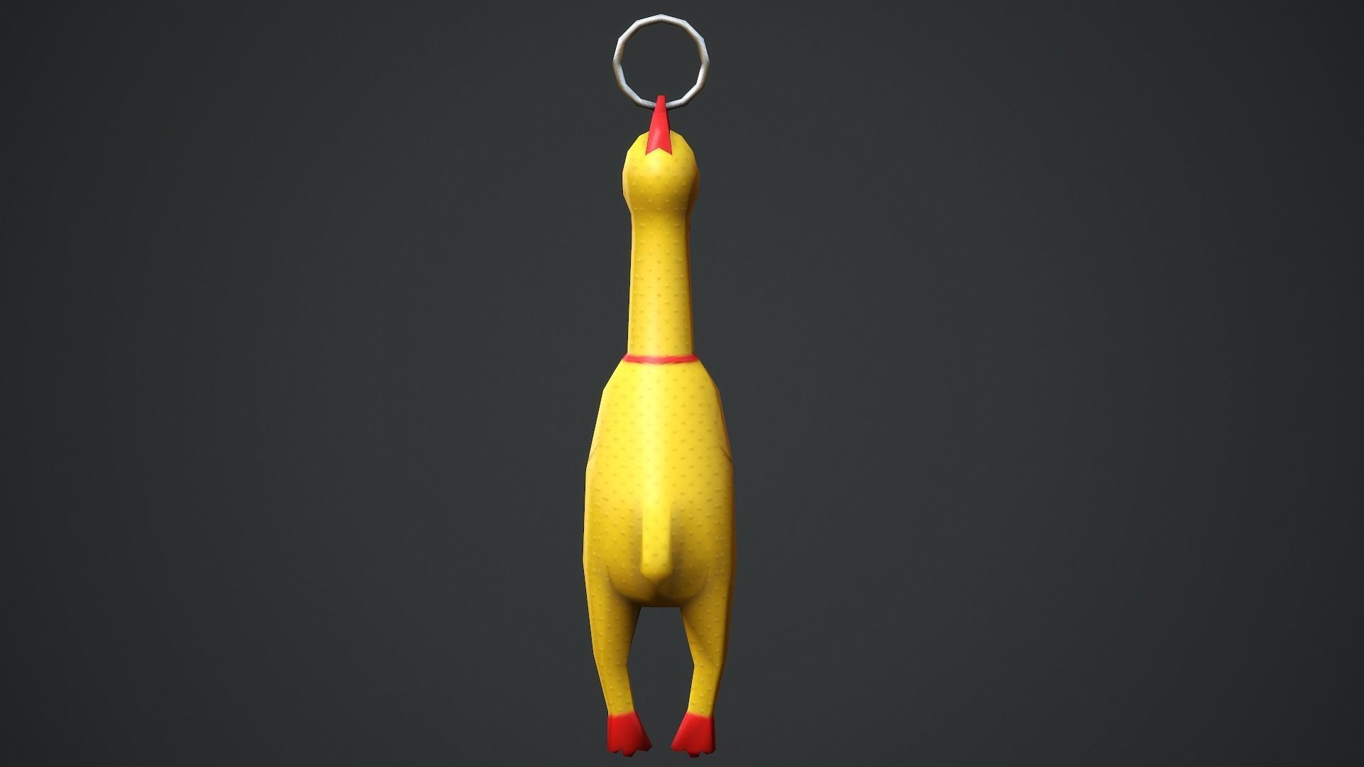 Screaming Chicken Weapon Charm - Low Poly Game Ready Low-poly 3D model_9