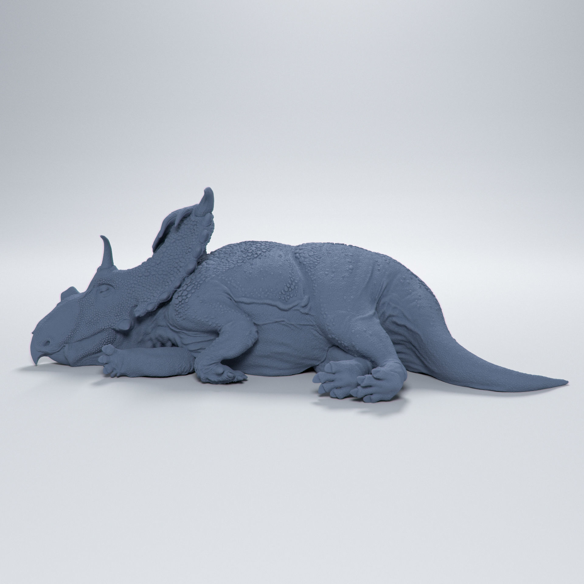 Kosmoceratops sleeping 1-35 scale pre-supported dinosaur 3D print model_2