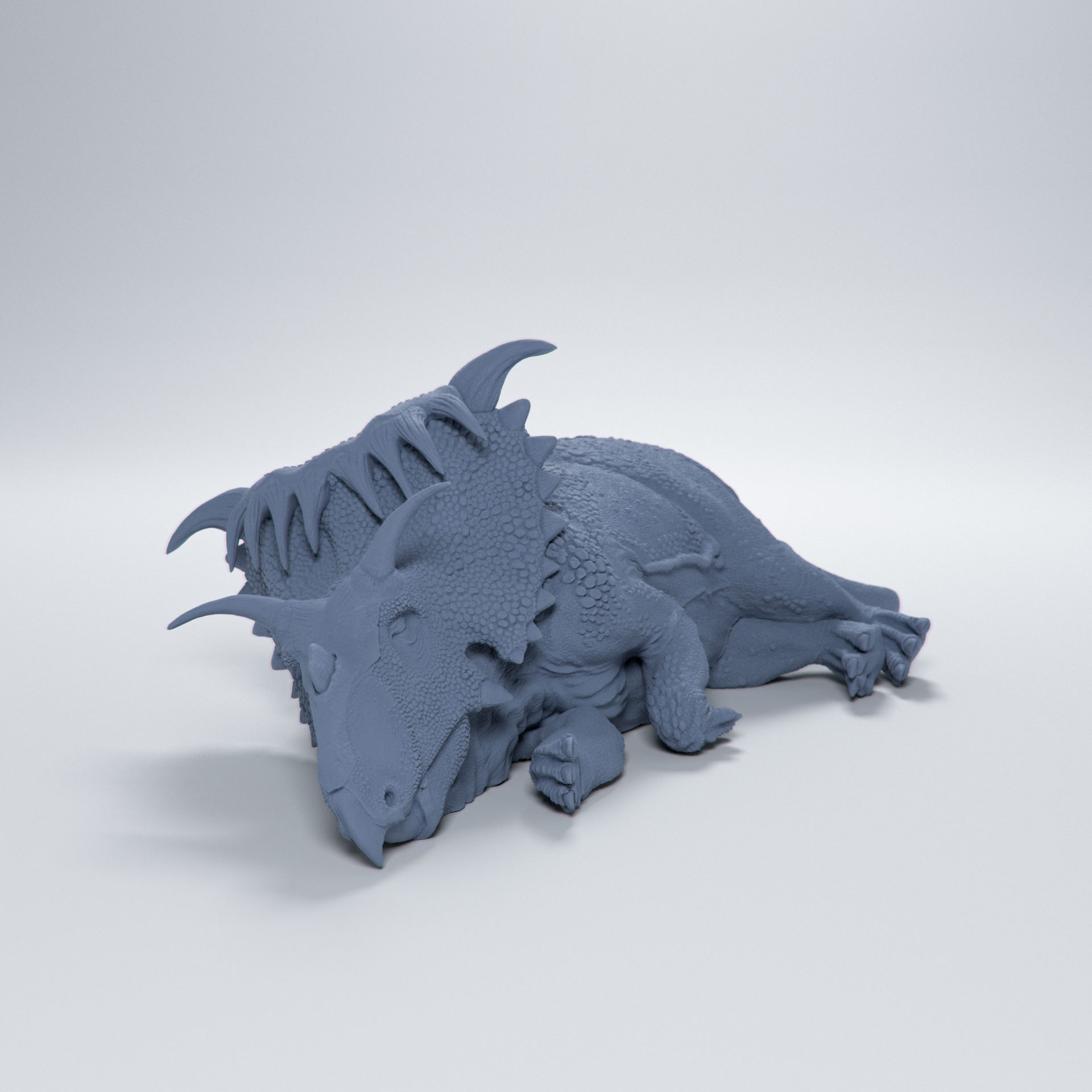 Kosmoceratops sleeping 1-35 scale pre-supported dinosaur 3D print model_4