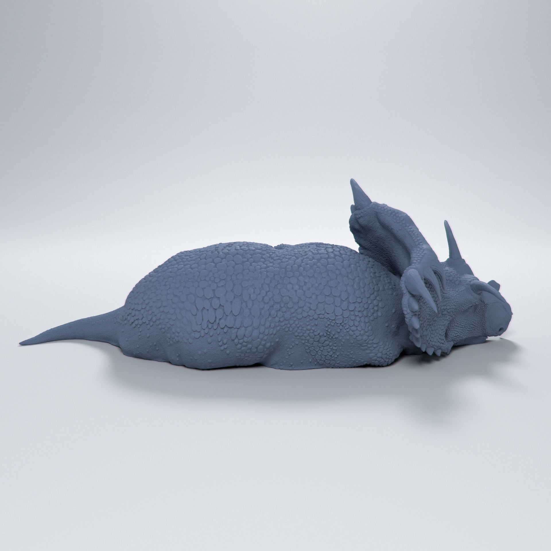 Kosmoceratops sleeping 1-35 scale pre-supported dinosaur 3D print model_3
