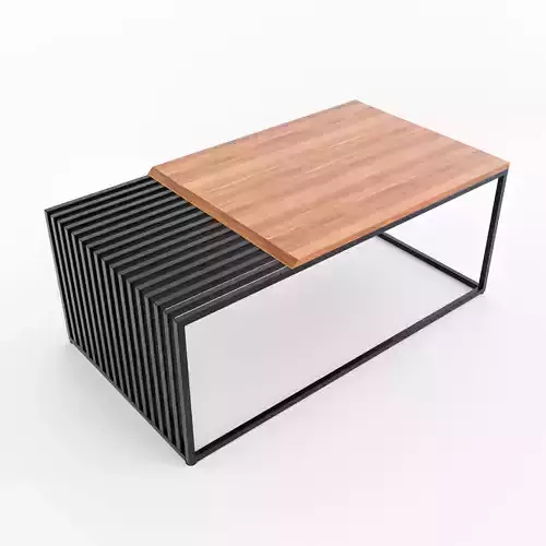 Wooden Coffee Table Low-poly 3D model