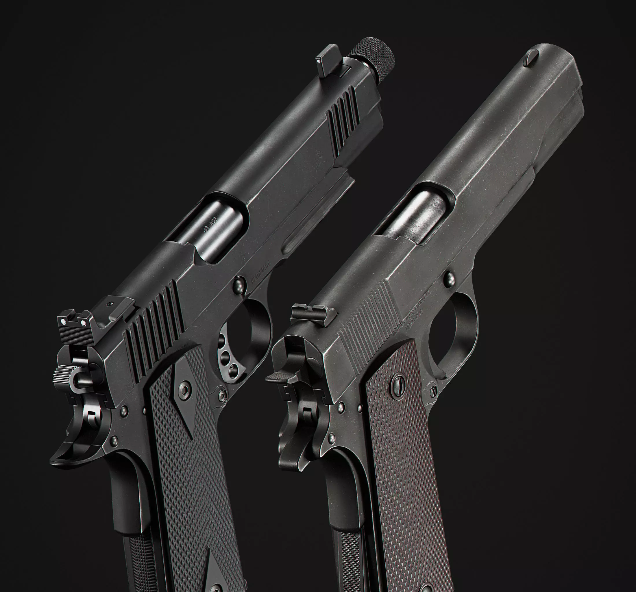 1911 pistols Low-poly 3D model_0