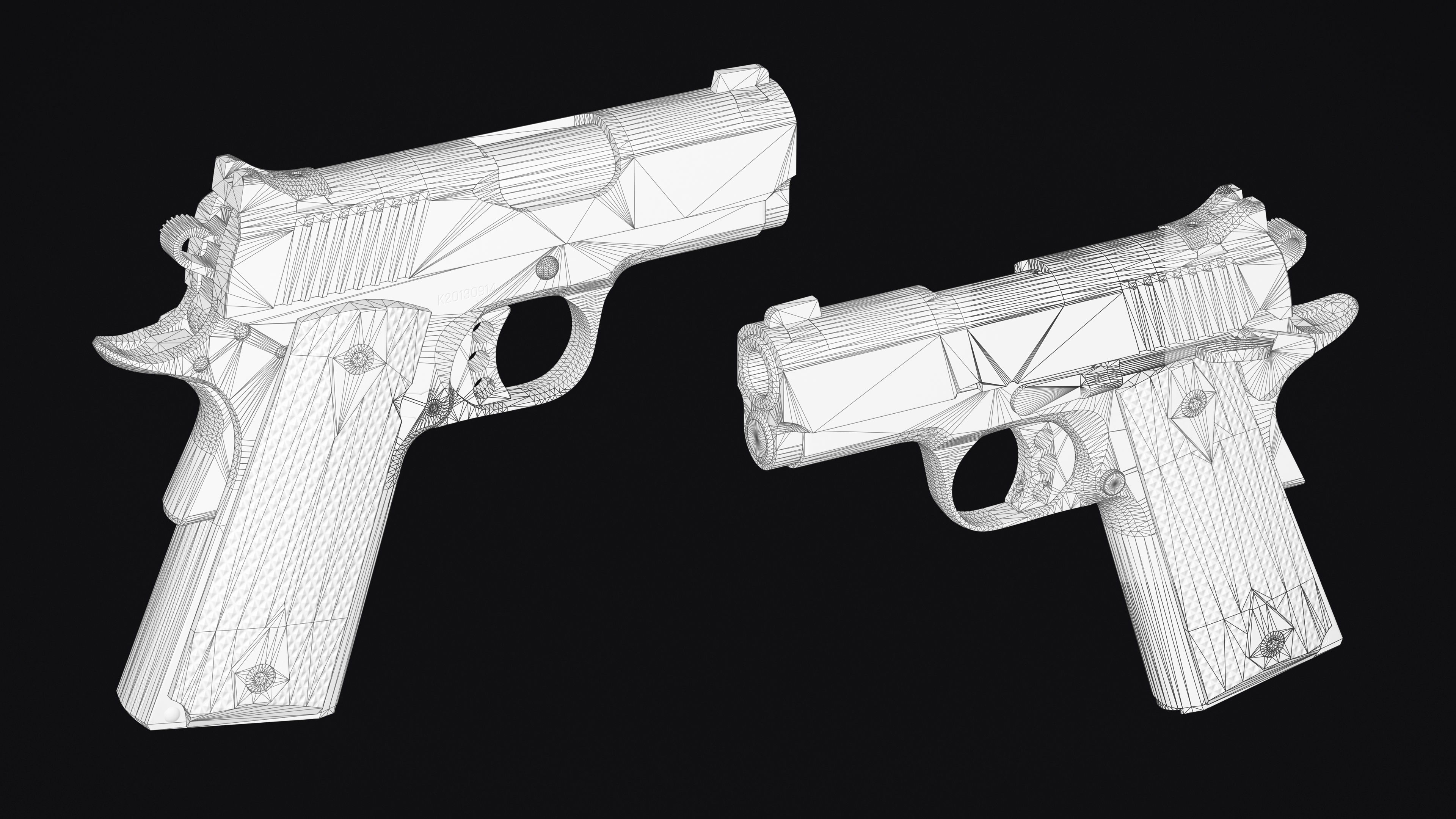 1911 pistols Low-poly 3D model_14