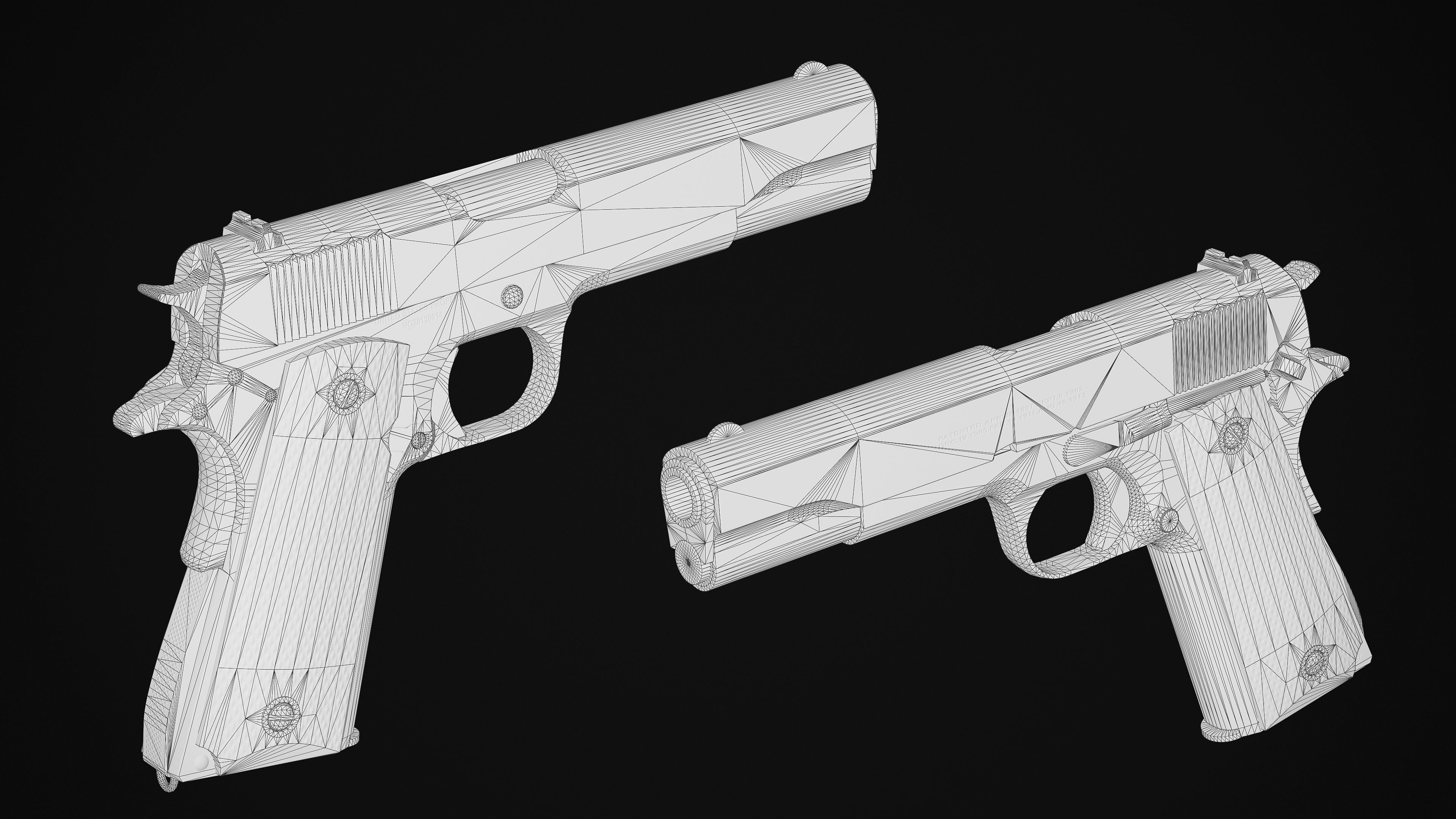 1911 pistols Low-poly 3D model_12