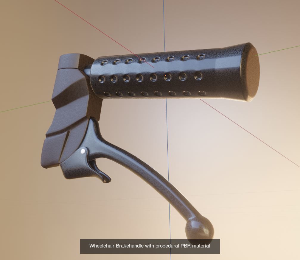 High-Poly Wheelchair with Parts and Procedural PBR Materials 3D Model Collection_7