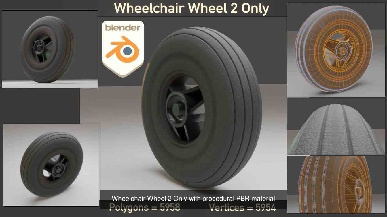 High-Poly Wheelchair with Parts and Procedural PBR Materials 3D Model Collection_9