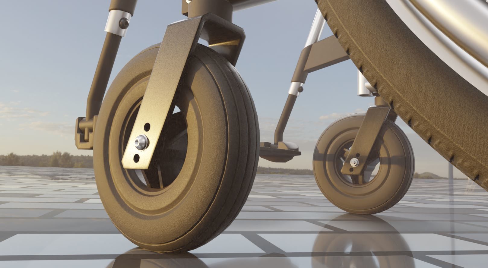 High-Poly Wheelchair with Parts and Procedural PBR Materials 3D Model Collection_20