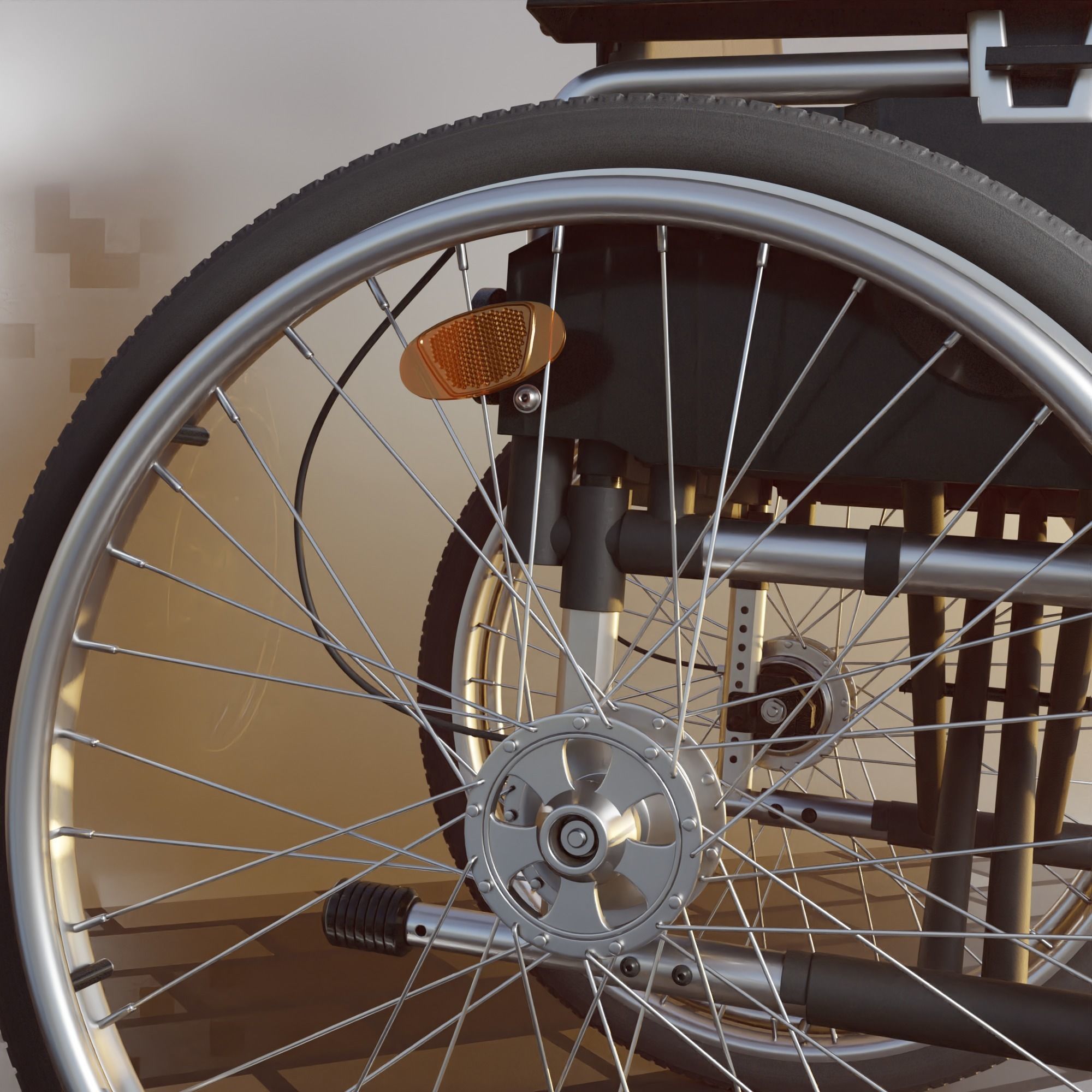 High-Poly Wheelchair with Parts and Procedural PBR Materials 3D Model Collection_28