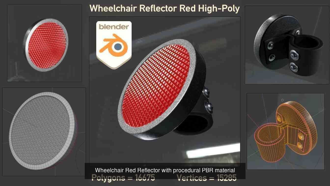 High-Poly Wheelchair with Parts and Procedural PBR Materials 3D Model Collection_8