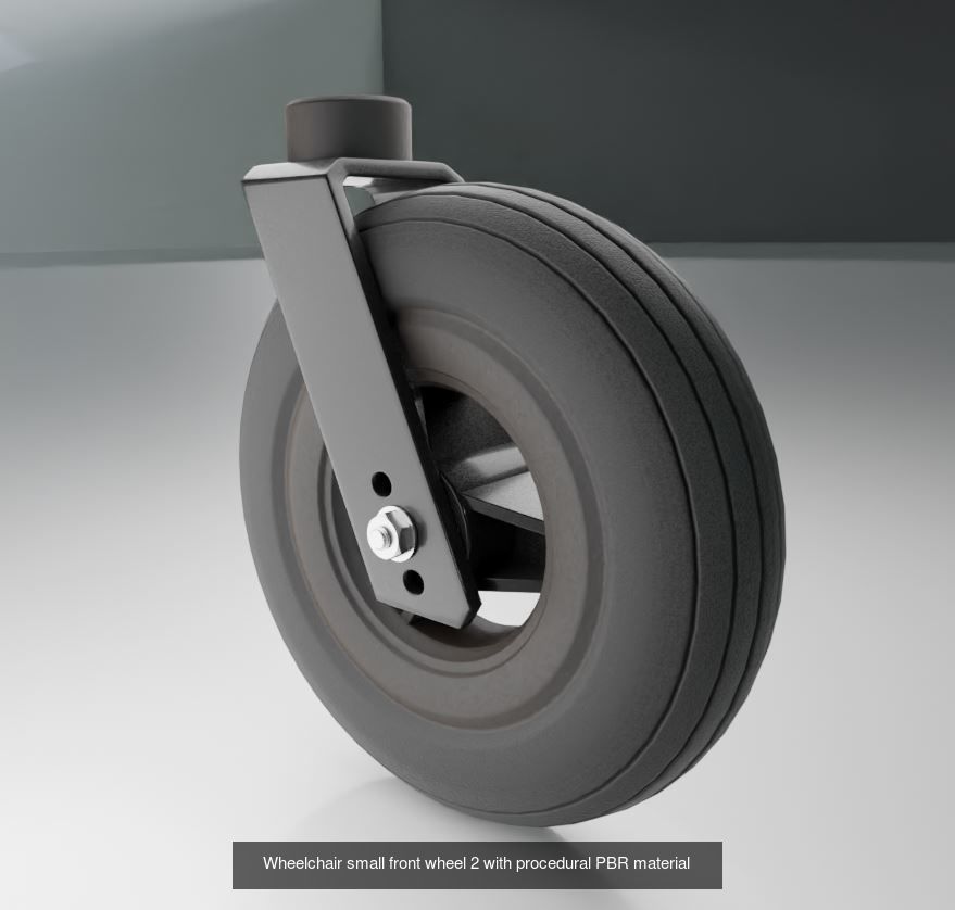 High-Poly Wheelchair with Parts and Procedural PBR Materials 3D Model Collection_6