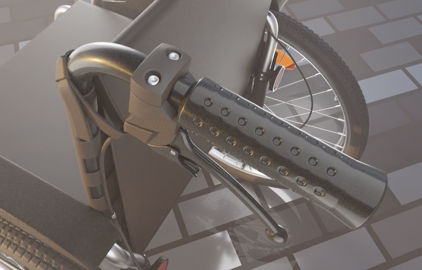 High-Poly Wheelchair with Parts and Procedural PBR Materials 3D Model Collection_17