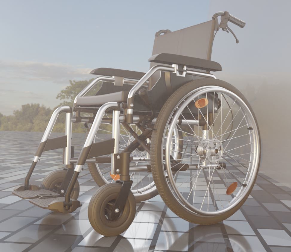 High-Poly Wheelchair with Parts and Procedural PBR Materials 3D Model Collection_24