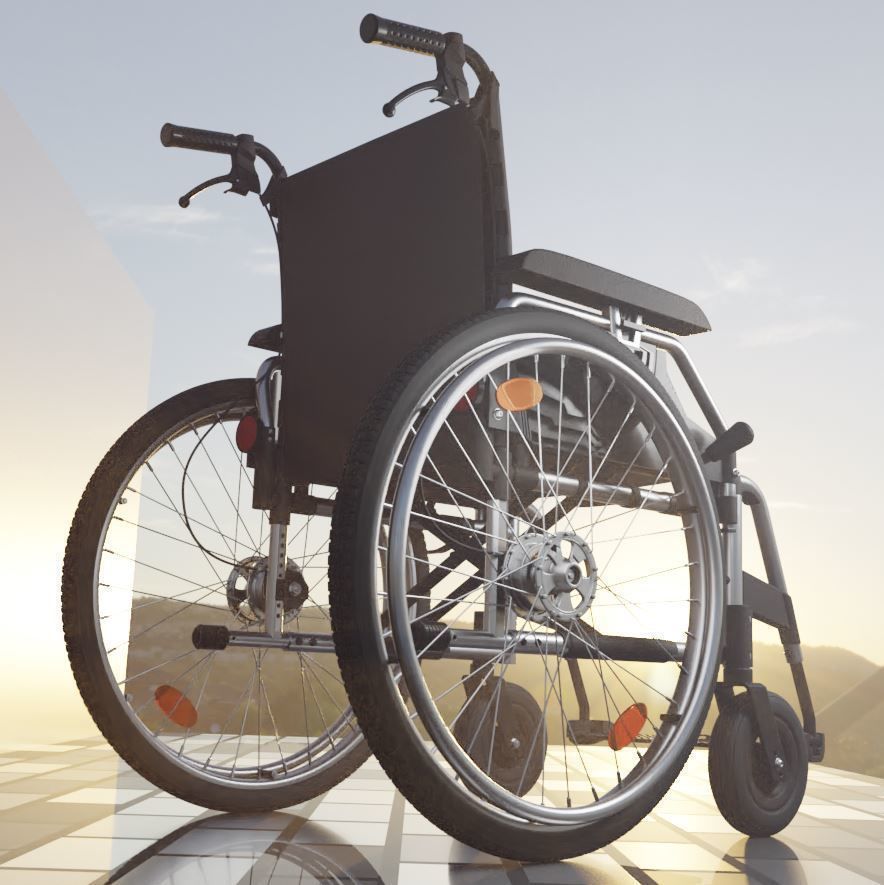 High-Poly Wheelchair with Parts and Procedural PBR Materials 3D Model Collection_15