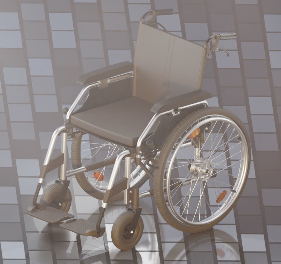 High-Poly Wheelchair with Parts and Procedural PBR Materials 3D Model Collection_22