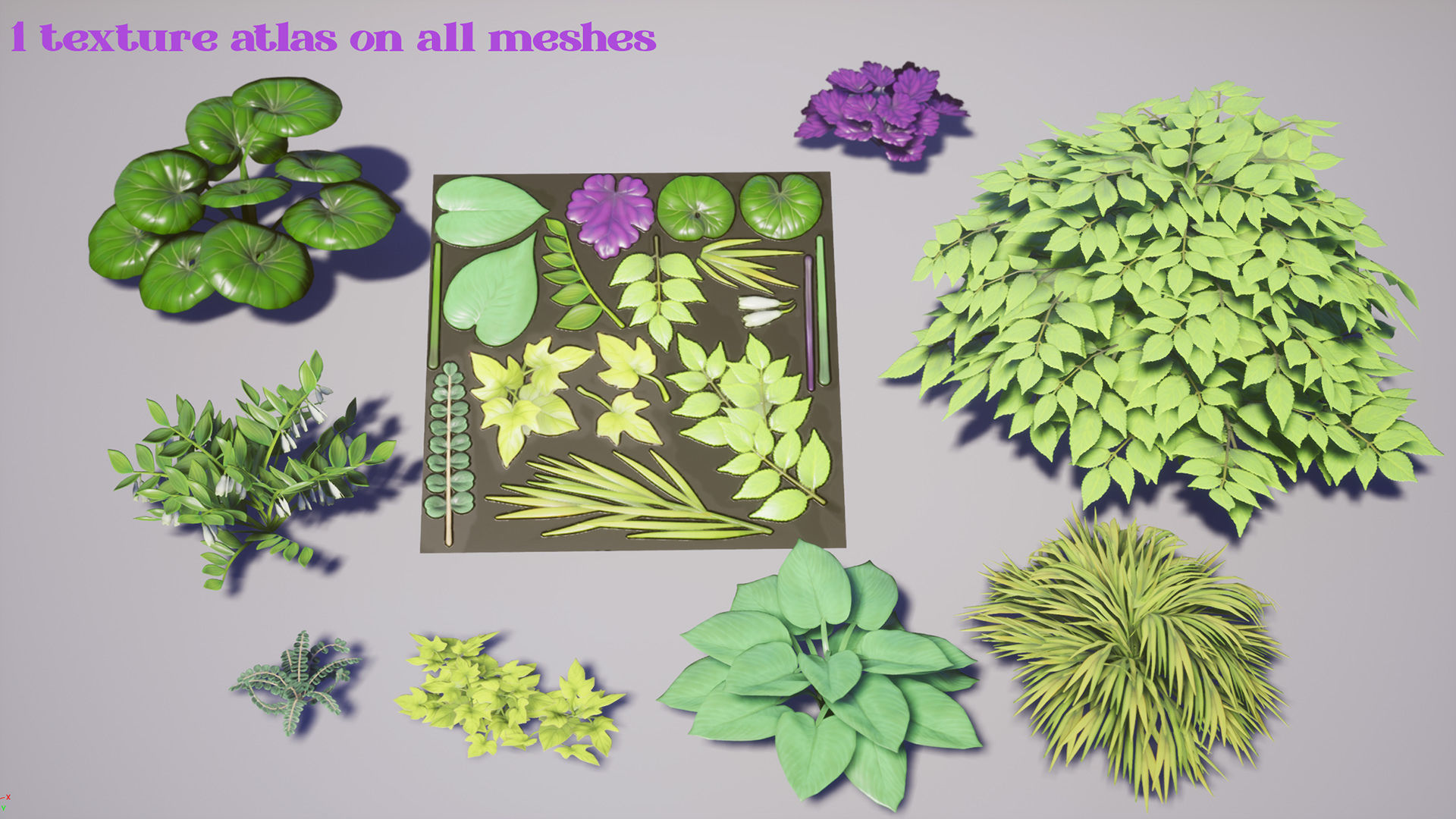 Garden Foliage Pack Low-poly 3D model_24