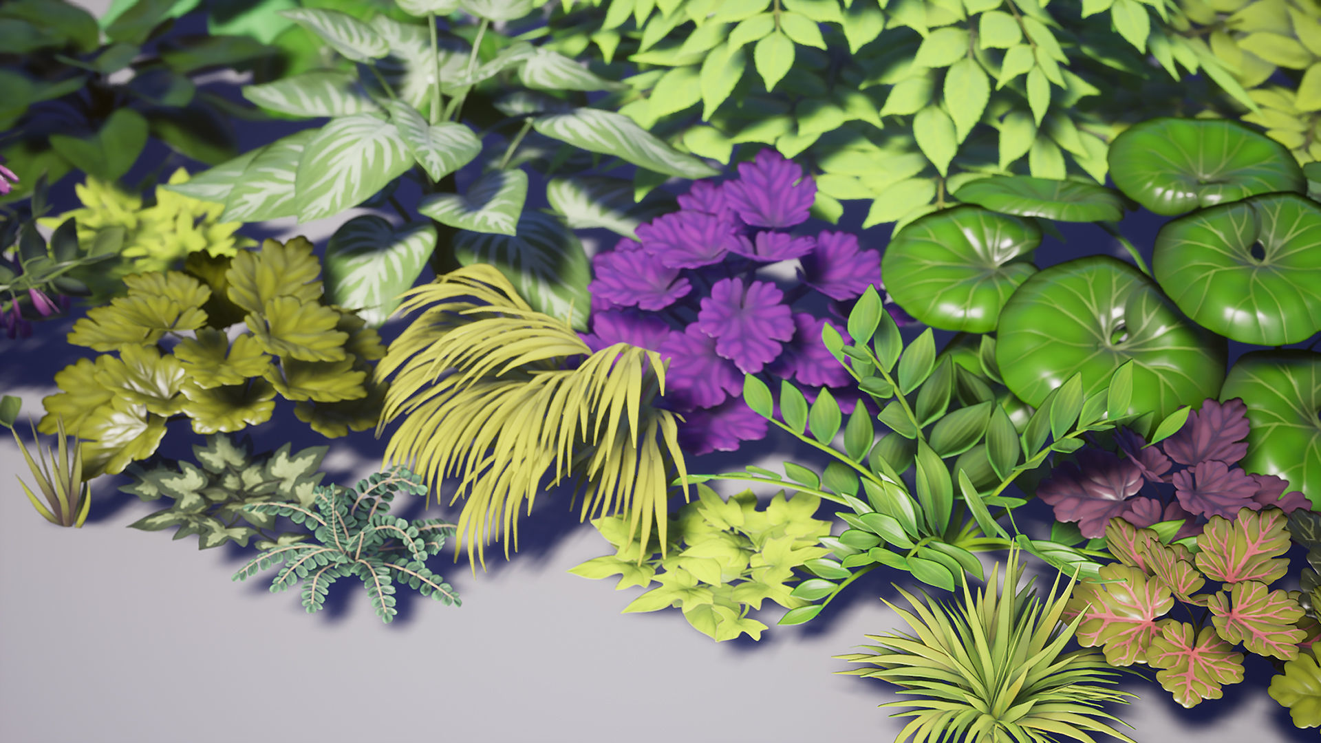 Garden Foliage Pack Low-poly 3D model_2