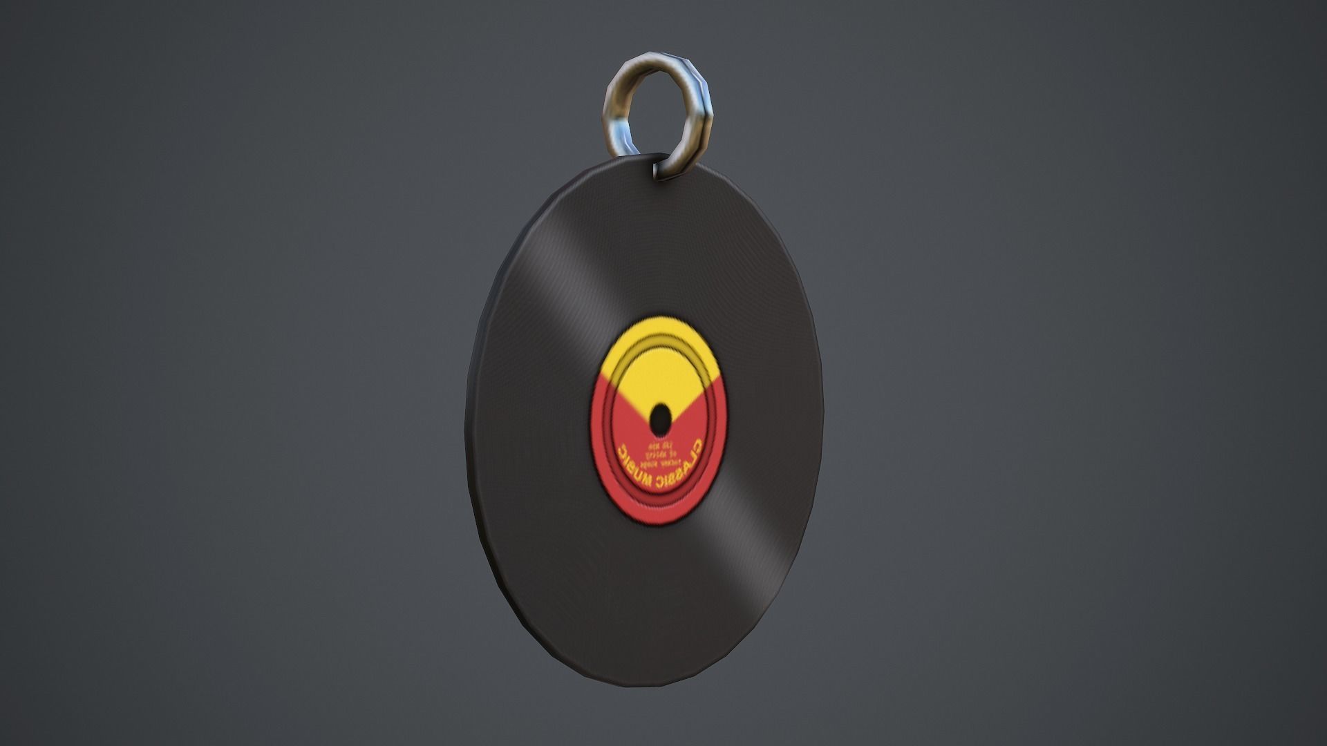 Vynil Record Weapon Charm - Low Poly Game Ready Low-poly 3D model_9