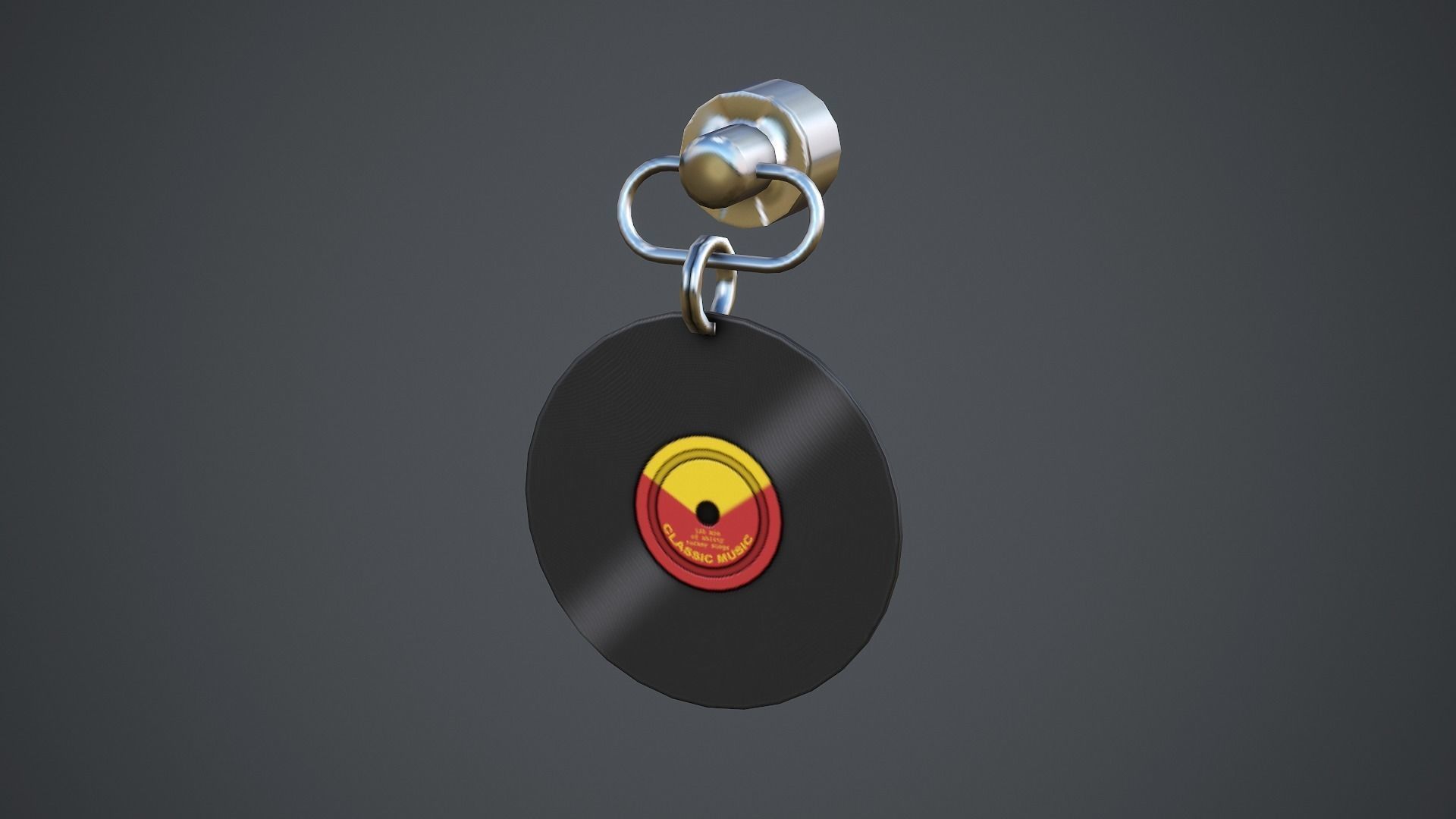 Vynil Record Weapon Charm - Low Poly Game Ready Low-poly 3D model_4