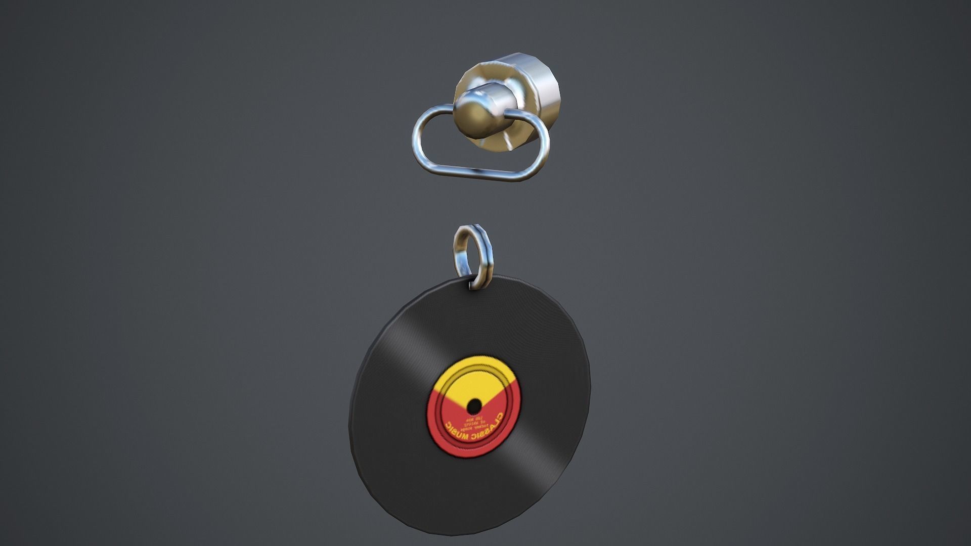Vynil Record Weapon Charm - Low Poly Game Ready Low-poly 3D model_6