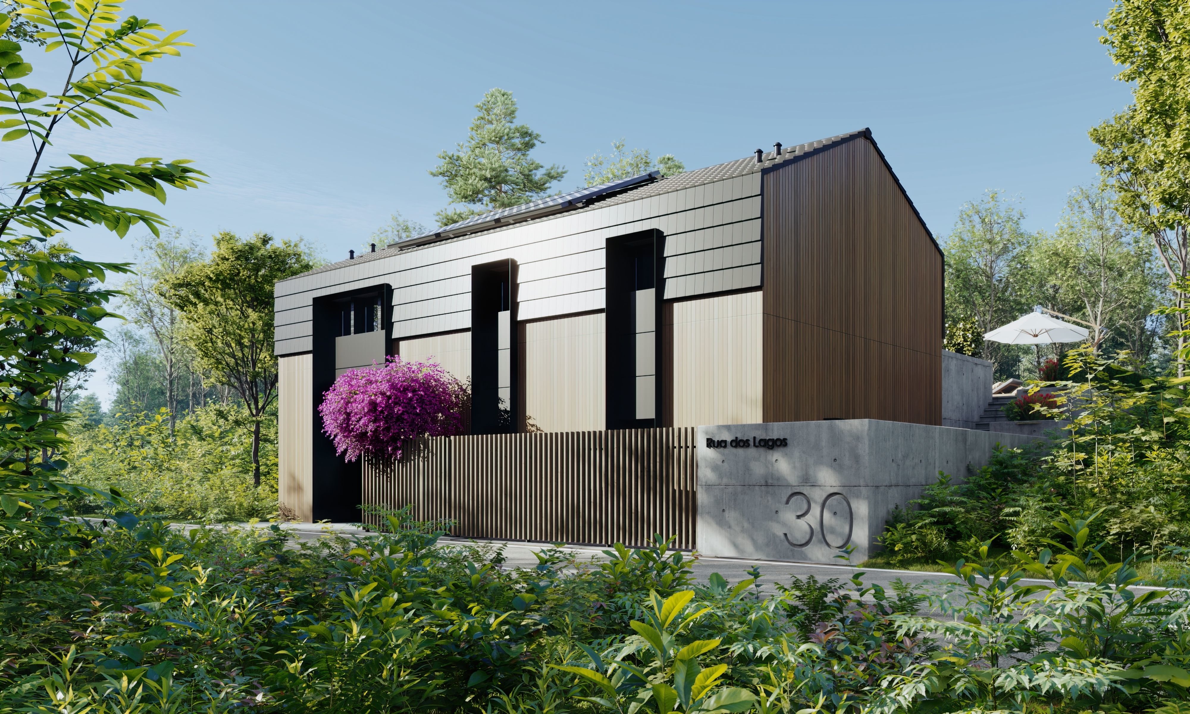 Exterior001 modern house in woods 3D model_3