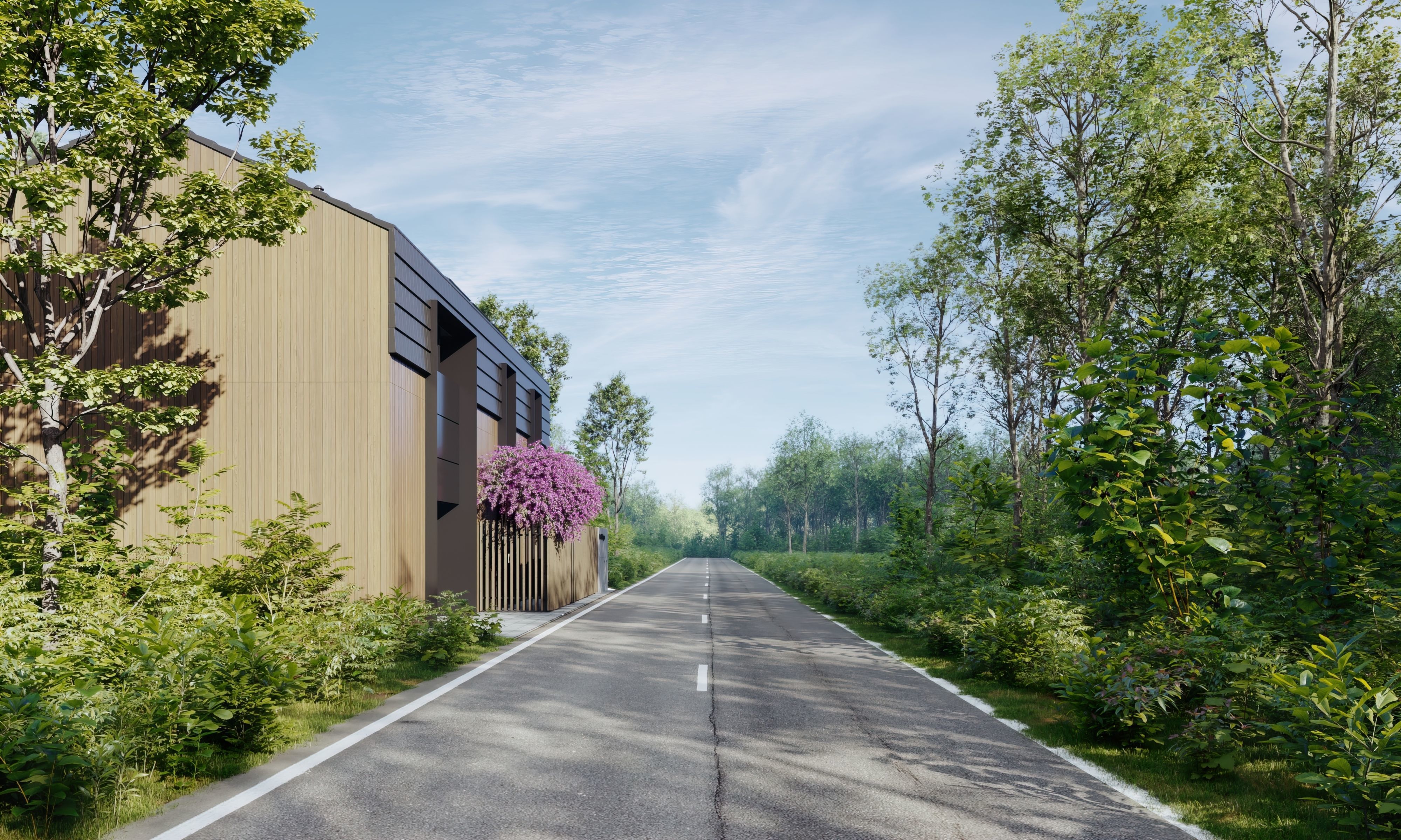 Exterior001 modern house in woods 3D model_5