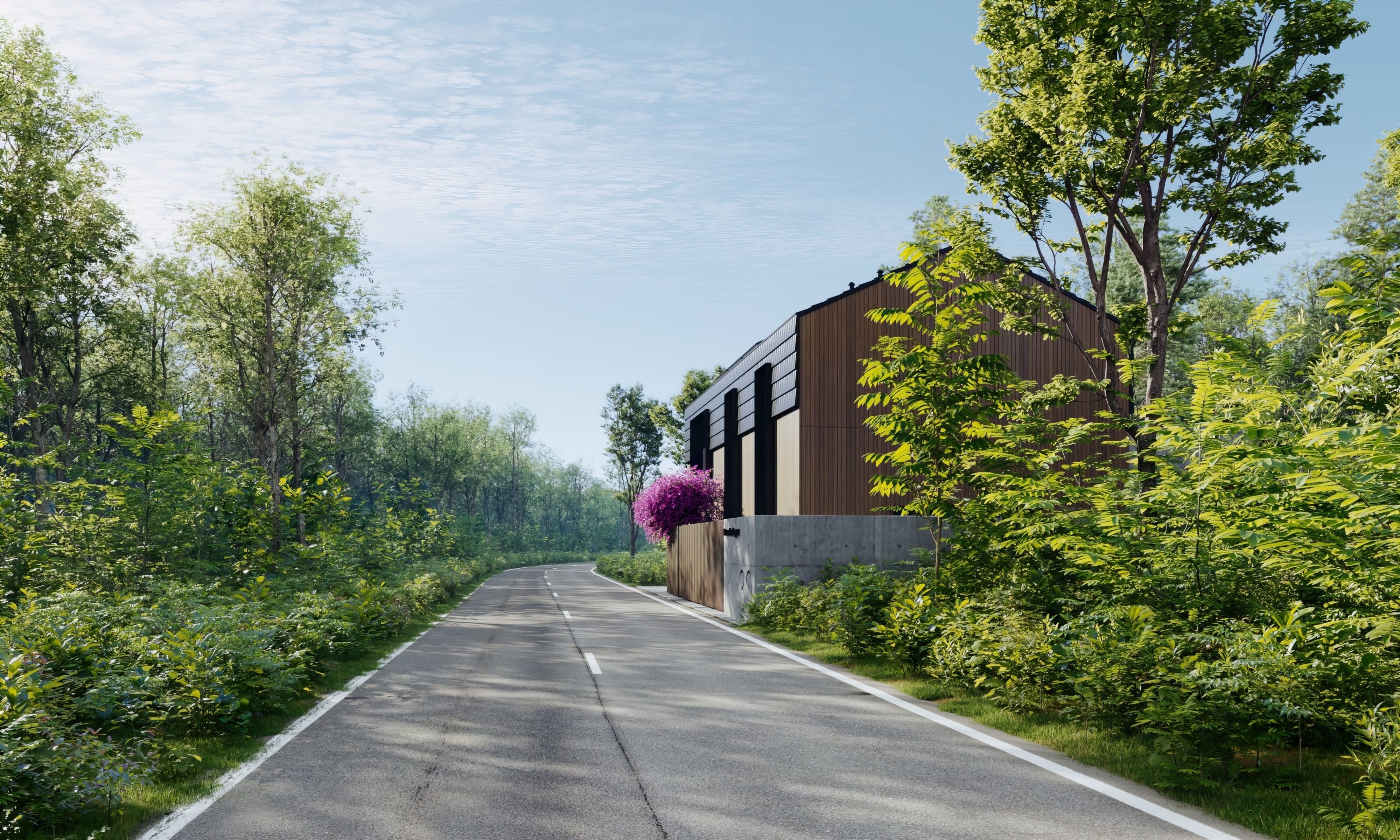 Exterior001 modern house in woods 3D model_4