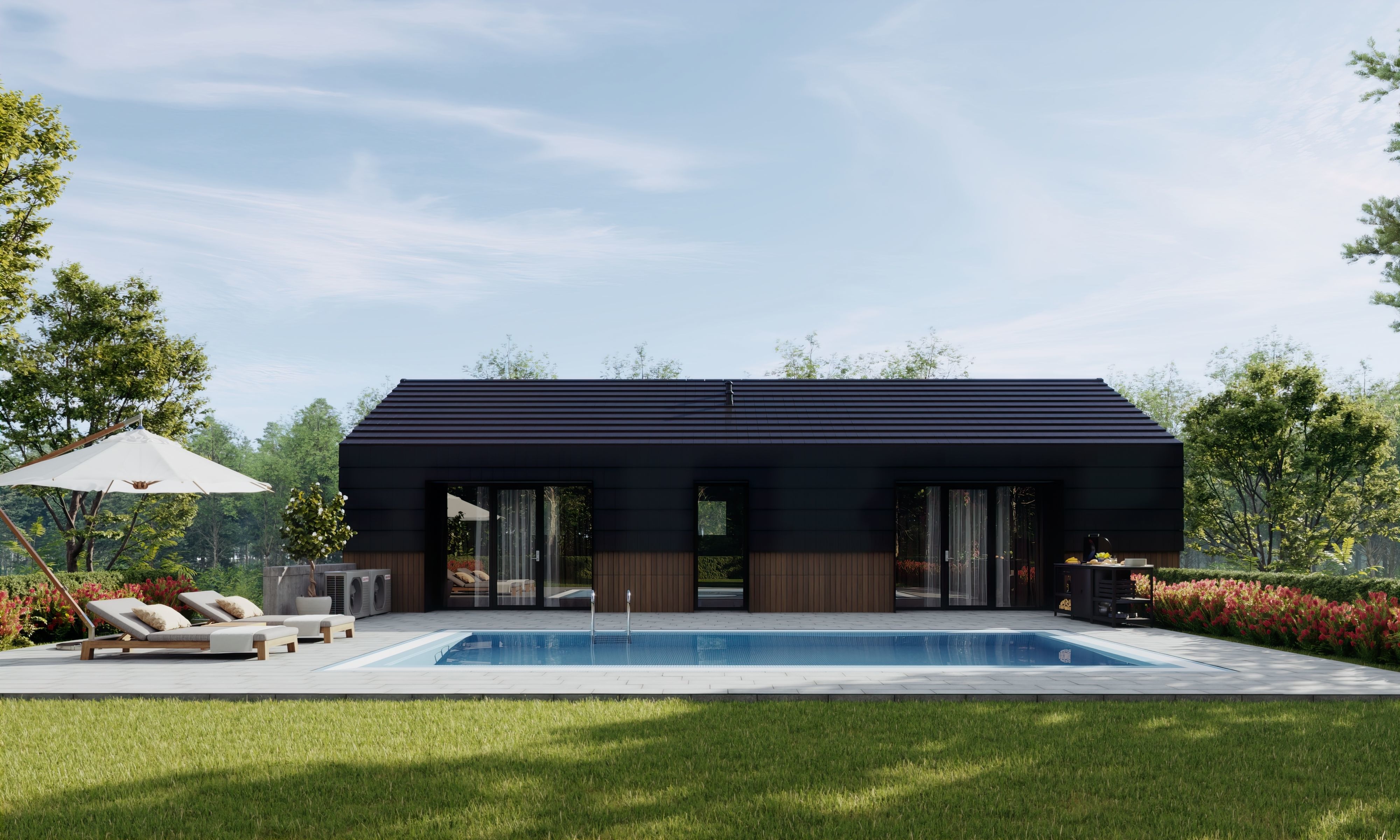 Exterior001 modern house in woods 3D model_2