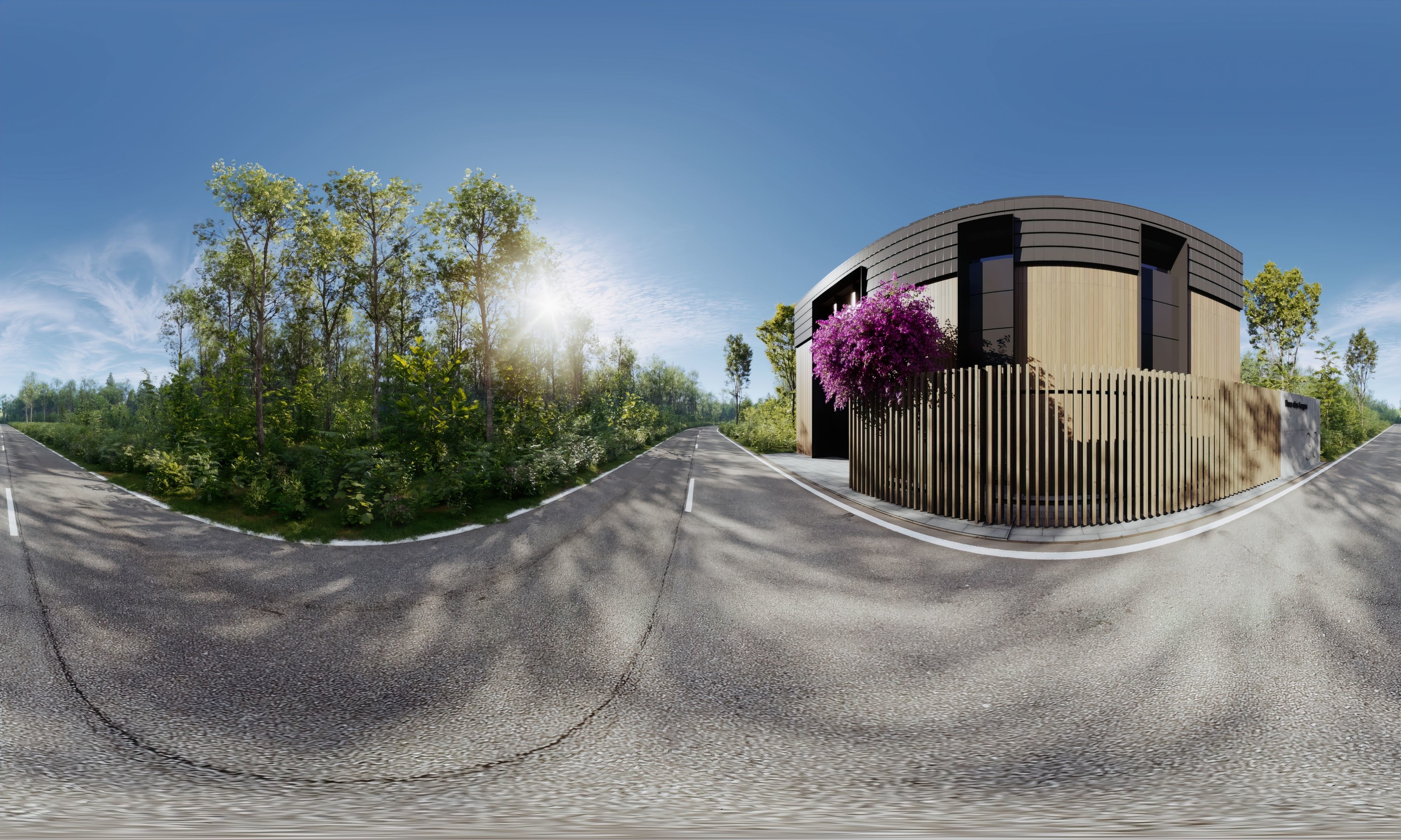 Exterior001 modern house in woods 3D model_1
