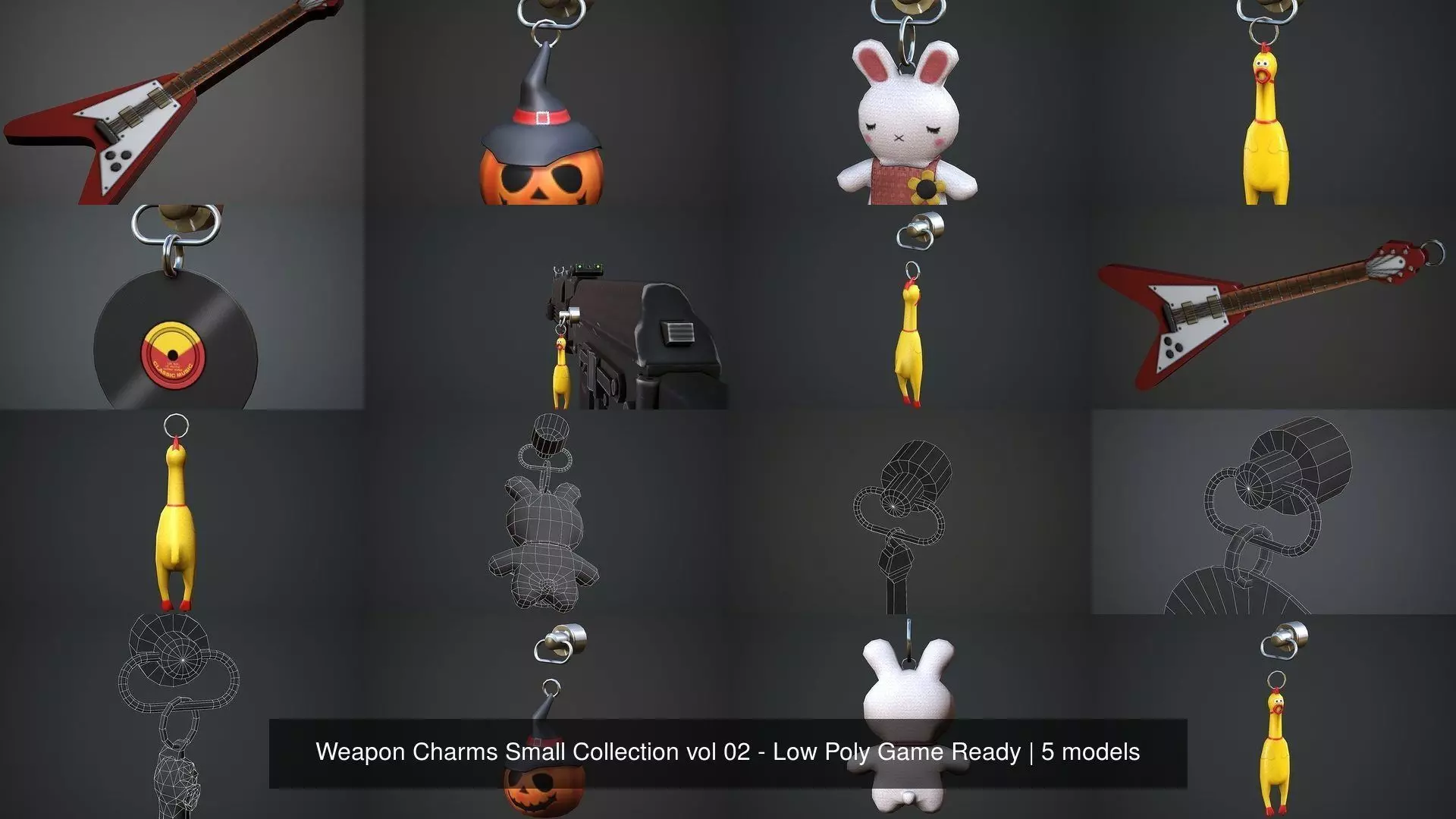 Weapon Charms Small Collection vol 02 - Low Poly Game Ready _0