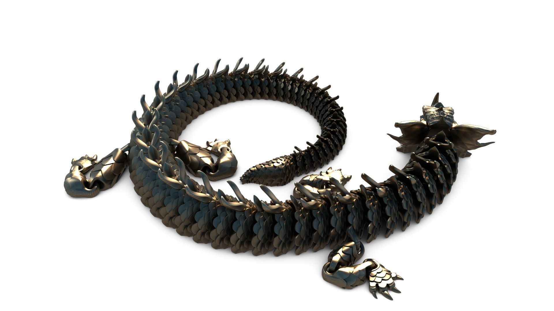 Articulated Dragon 01 3D print model_9