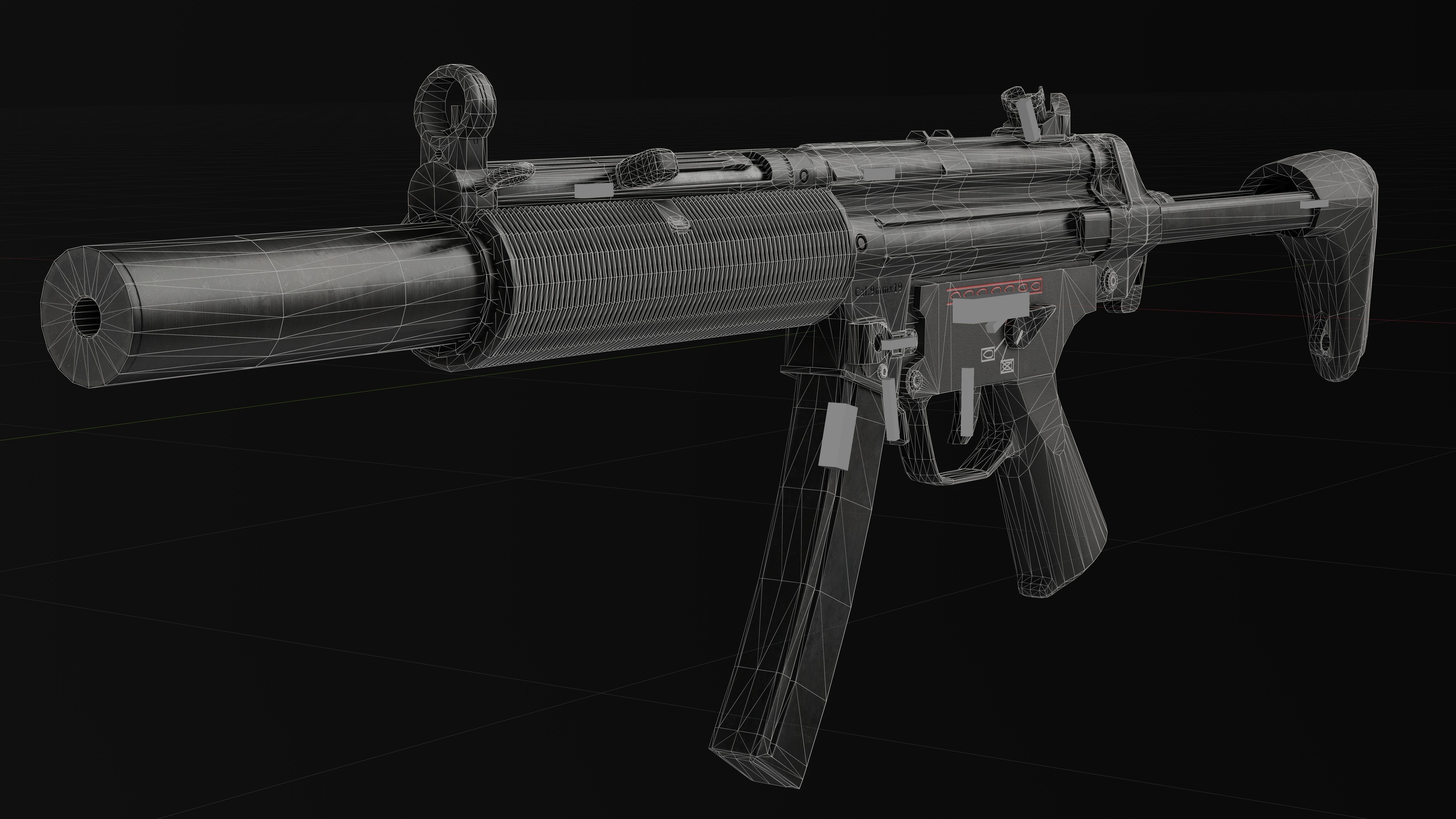 MP5sd6 SMG Low-poly 3D model_3