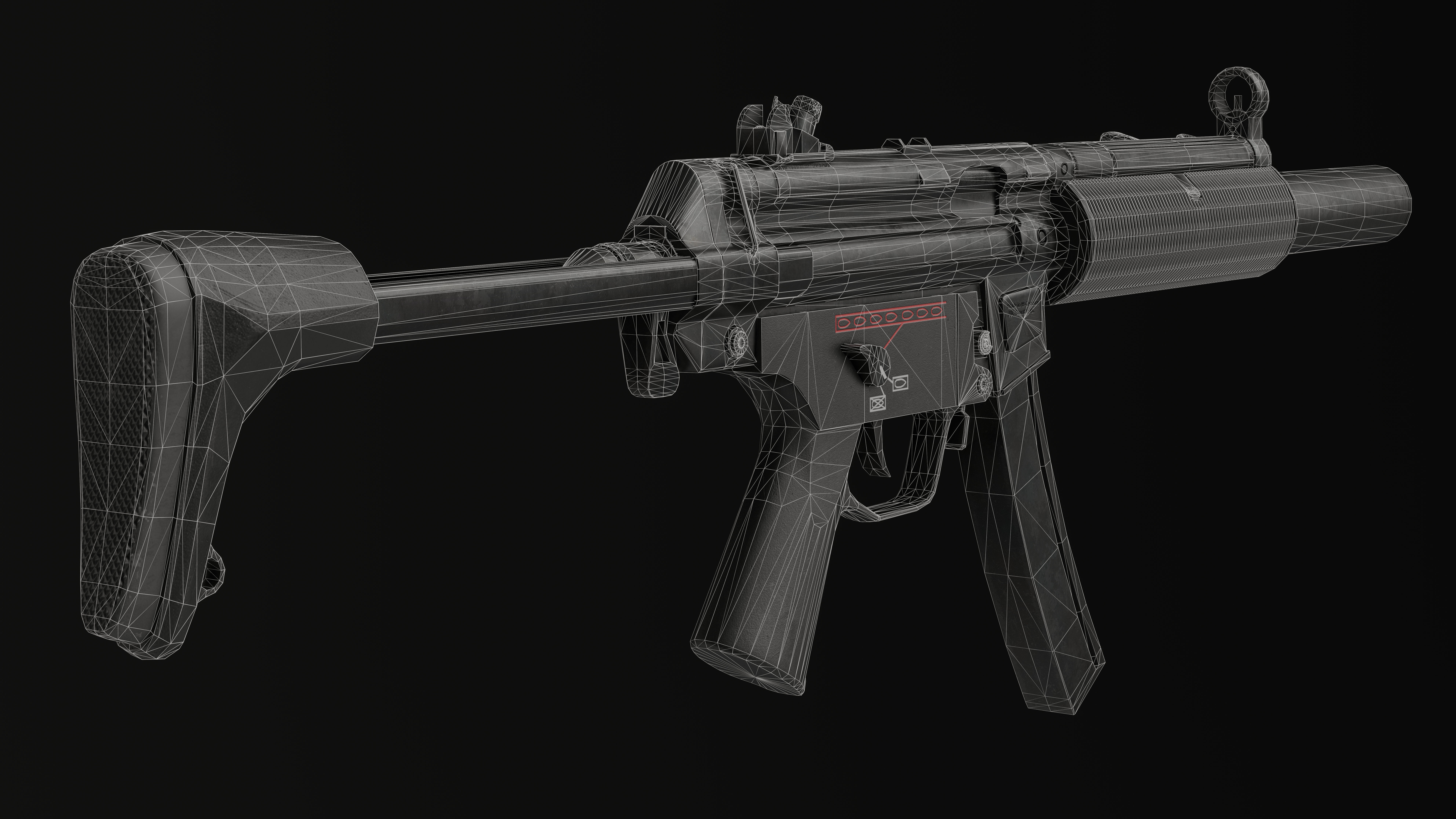 MP5sd6 SMG Low-poly 3D model_4