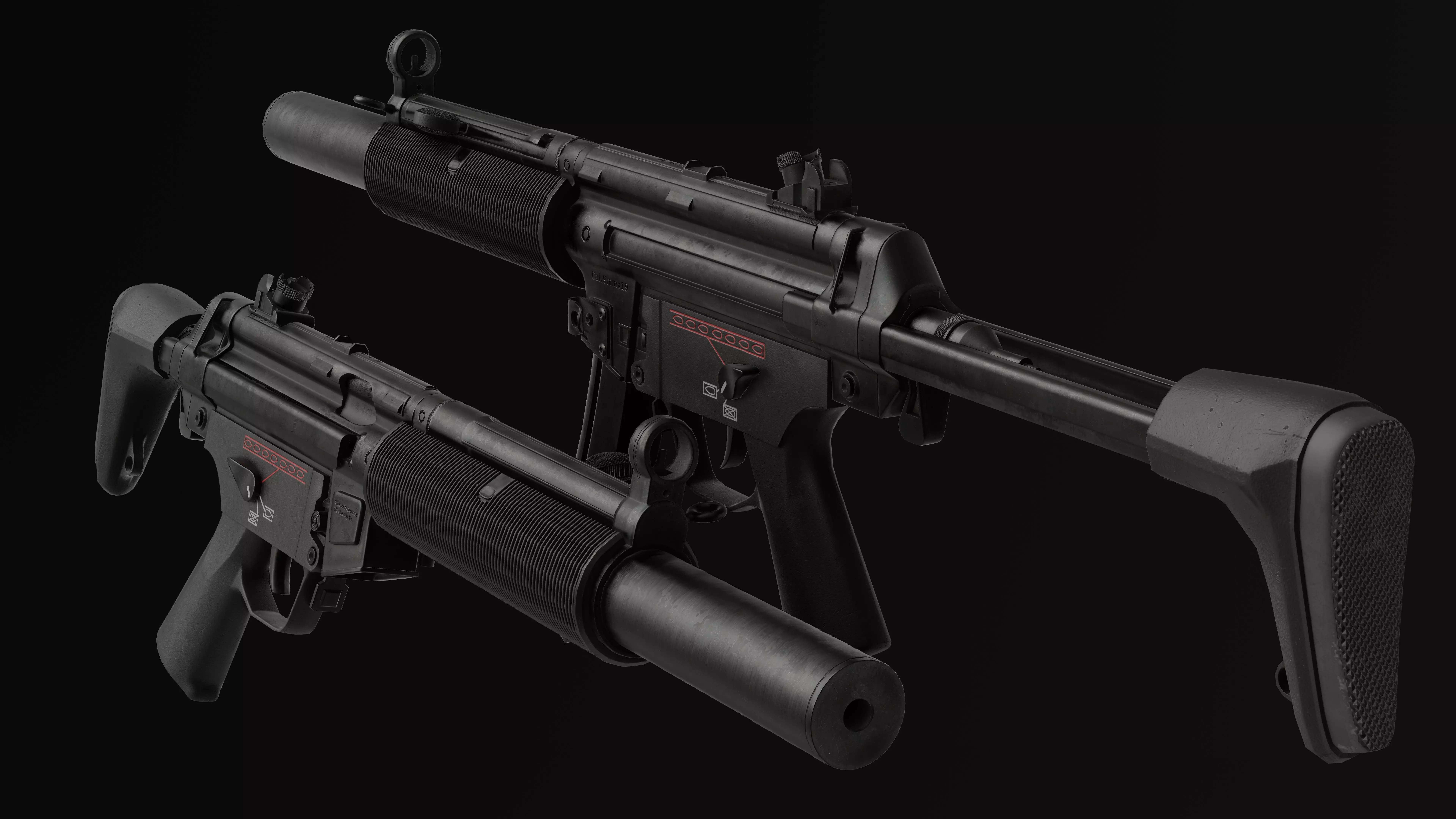 MP5sd6 SMG Low-poly 3D model_0
