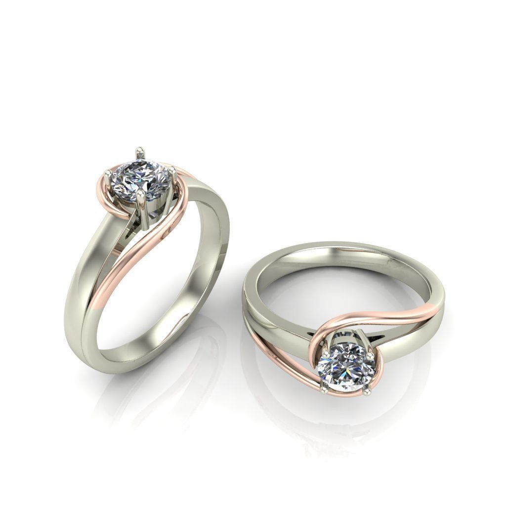 Solitaire Wedding Engagement Women Ring 3D print model_9