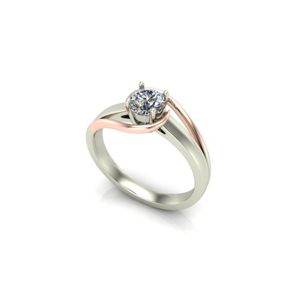 Solitaire Wedding Engagement Women Ring 3D print model_5
