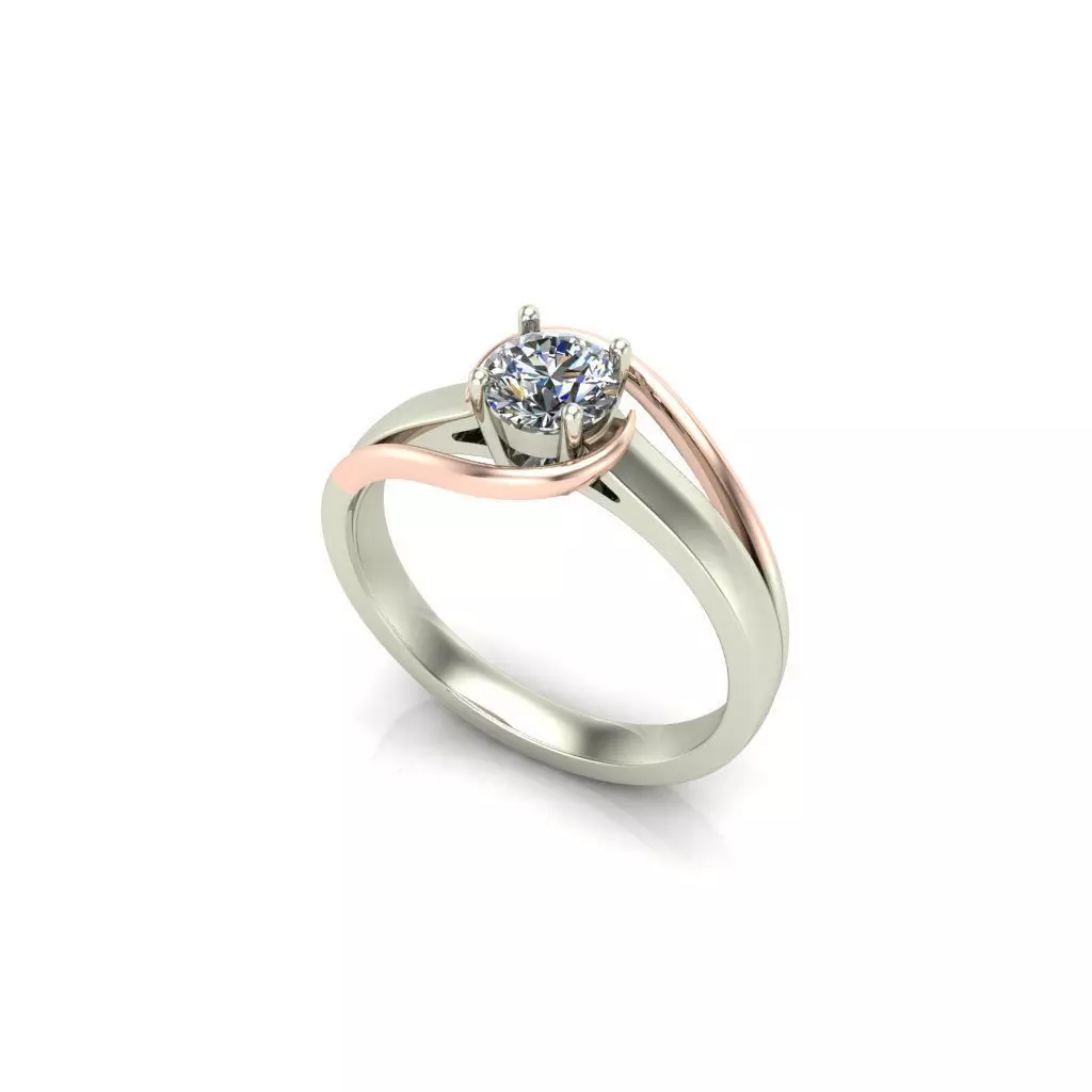 Solitaire Wedding Engagement Women Ring 3D print model_0