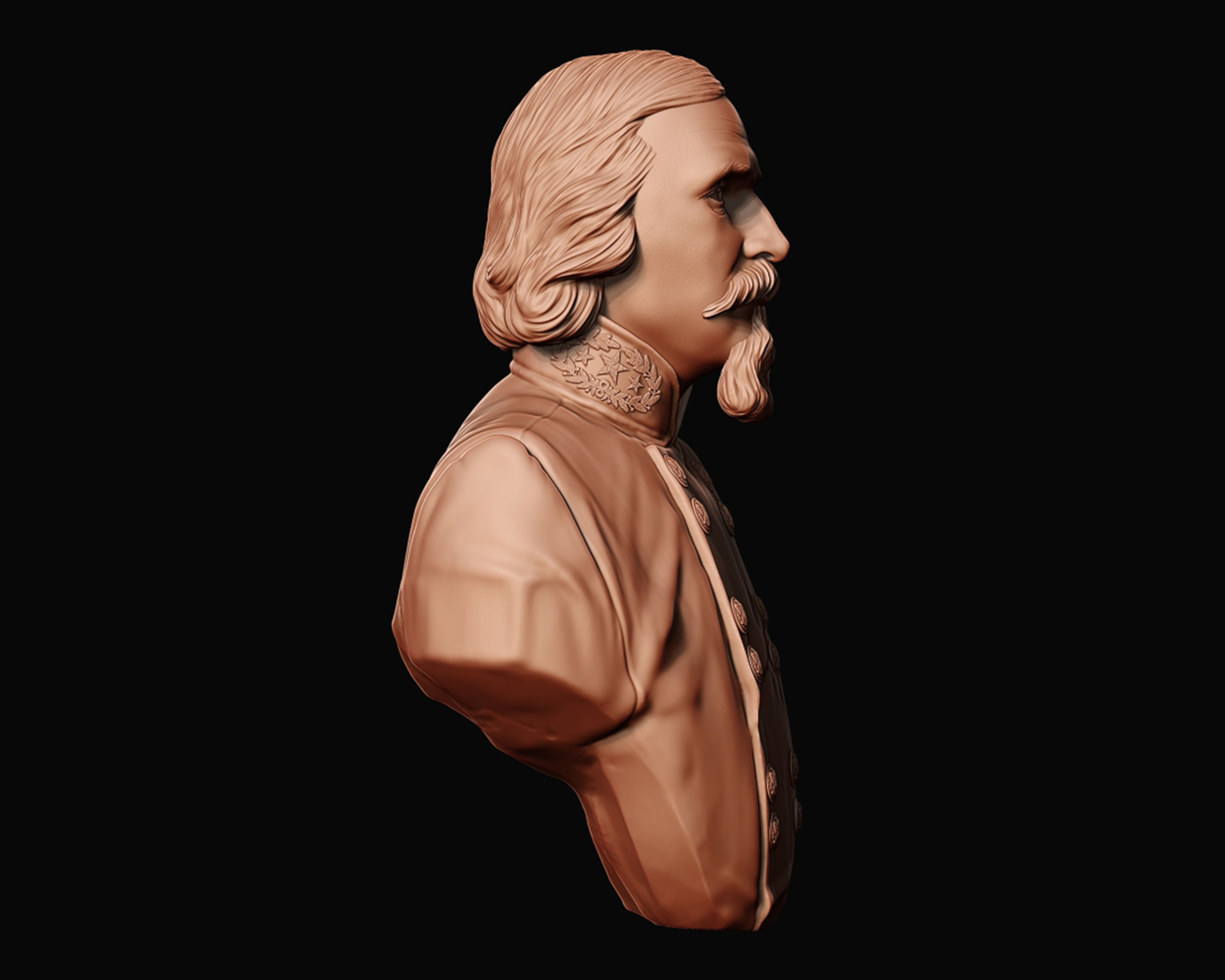 General George Pickett bust sculpture 3D print model_6