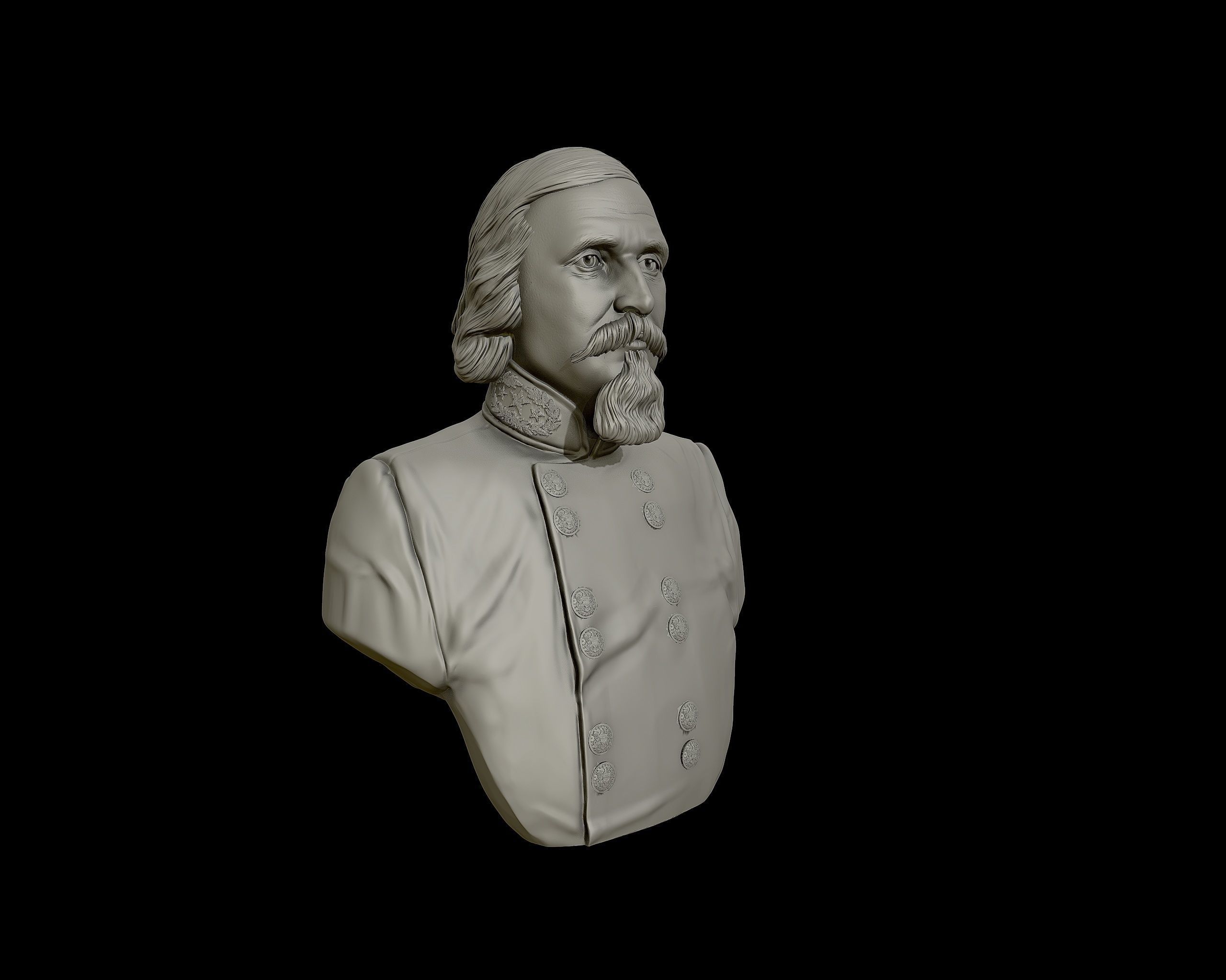 General George Pickett bust sculpture 3D print model_25