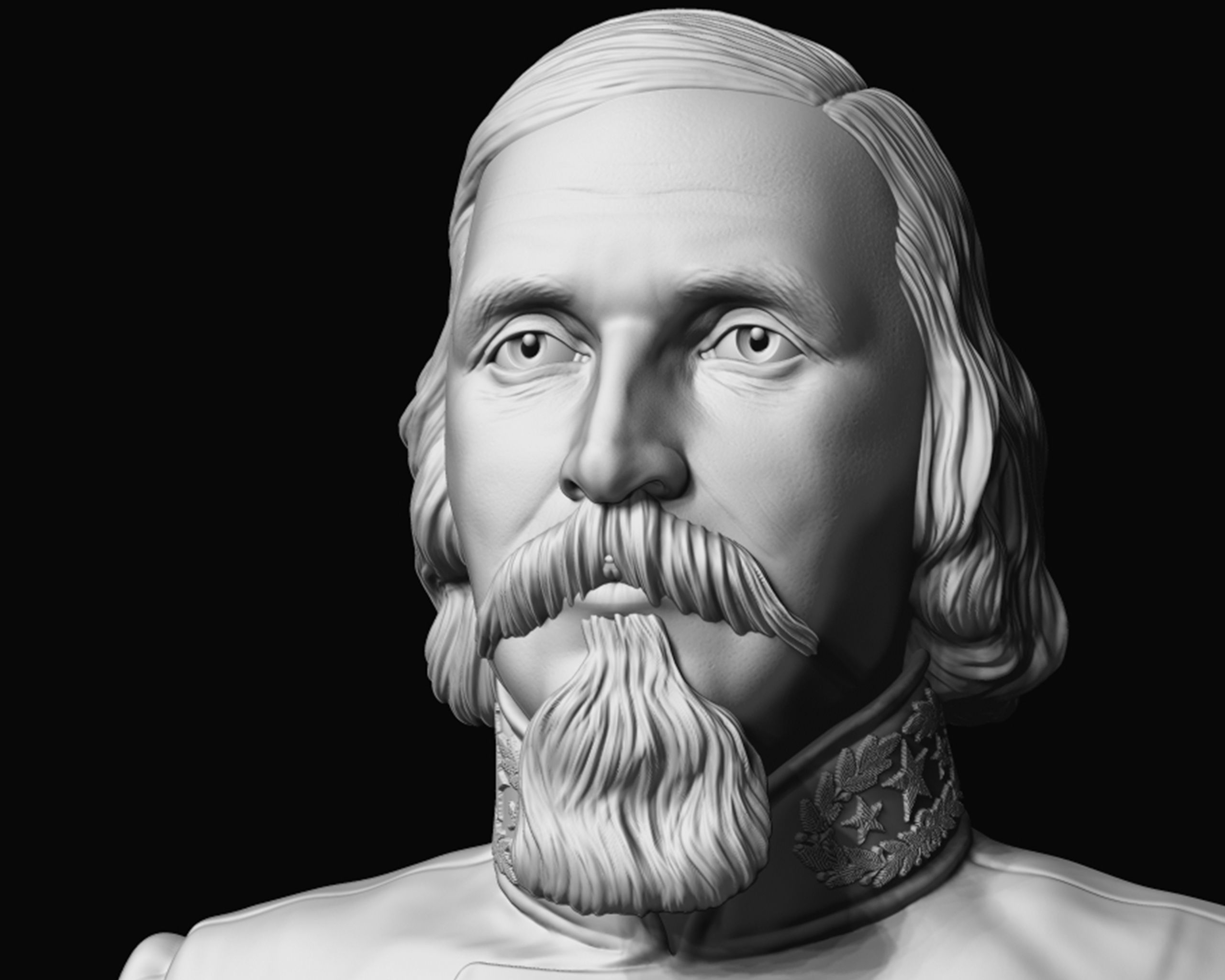 General George Pickett bust sculpture 3D print model_16