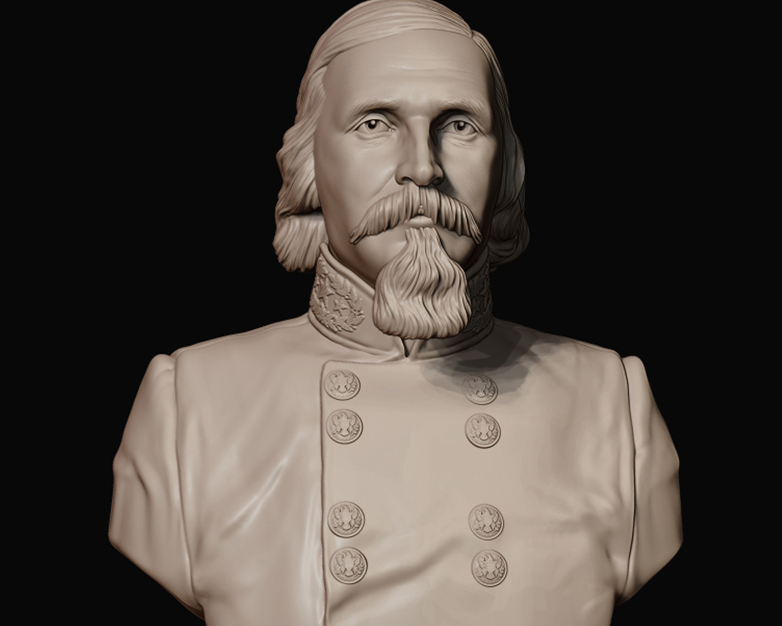 General George Pickett bust sculpture 3D print model_18