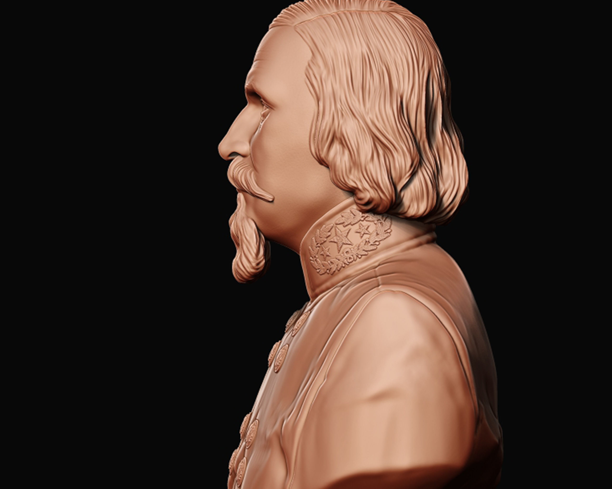 General George Pickett bust sculpture 3D print model_7