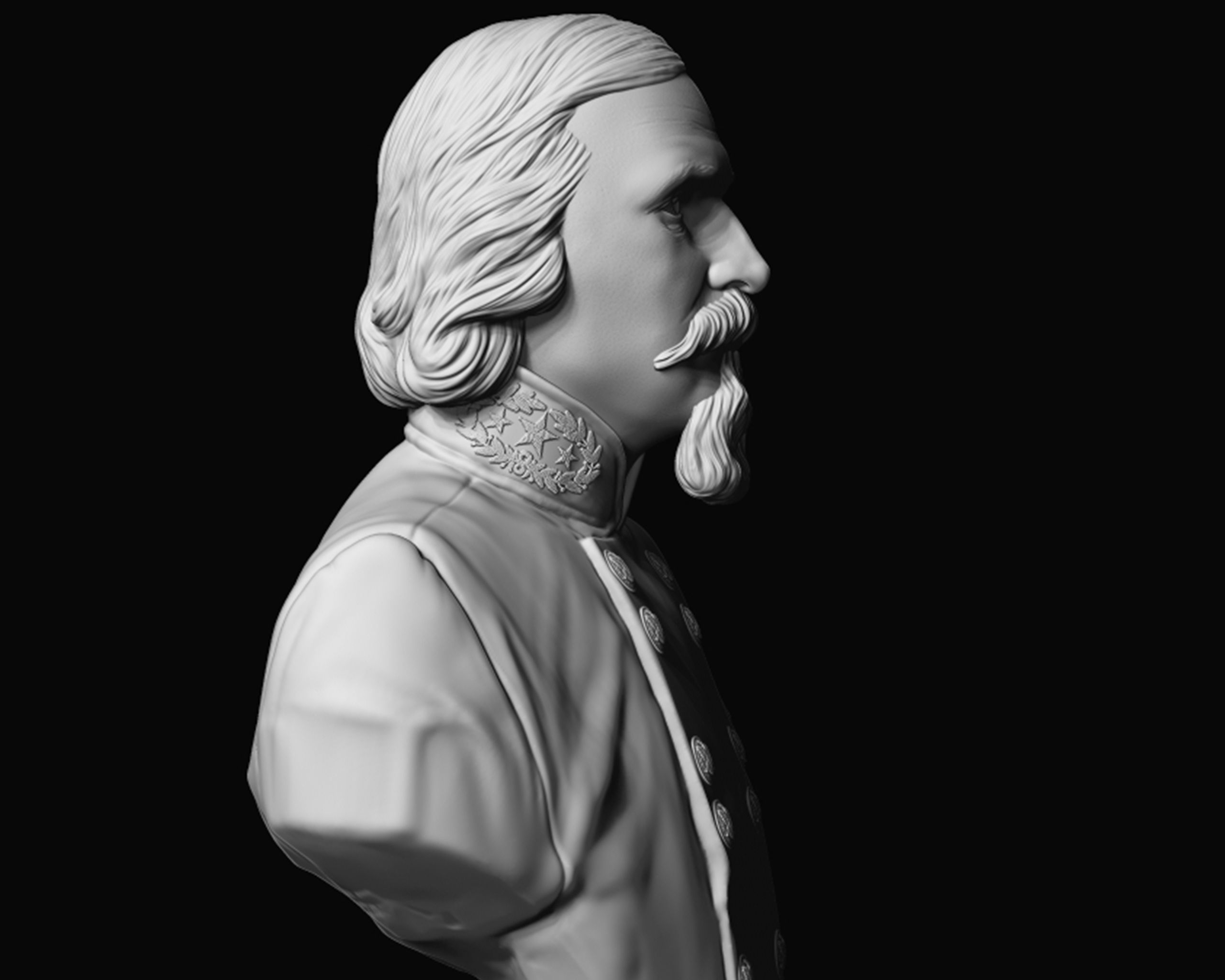 General George Pickett bust sculpture 3D print model_12
