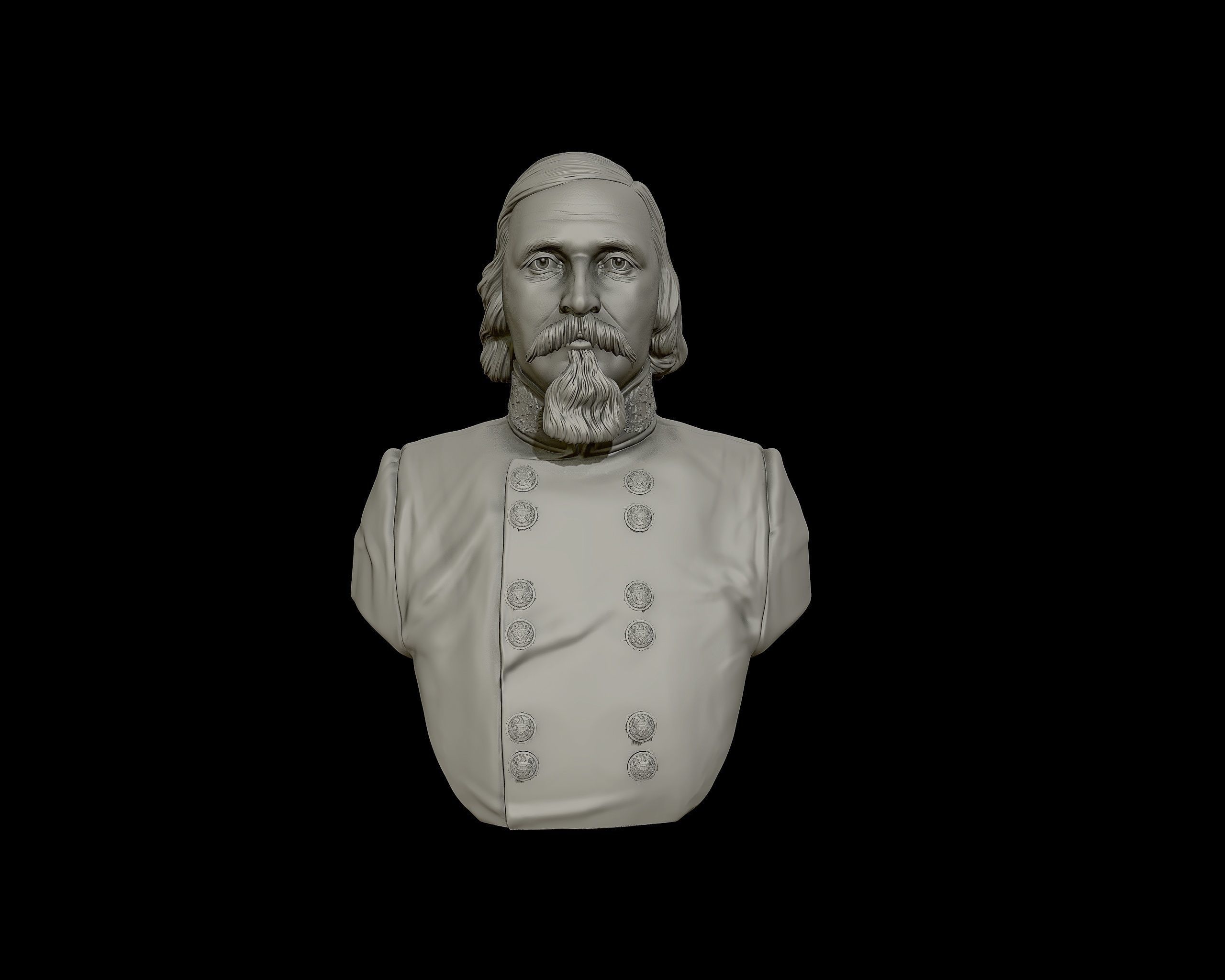 General George Pickett bust sculpture 3D print model_20