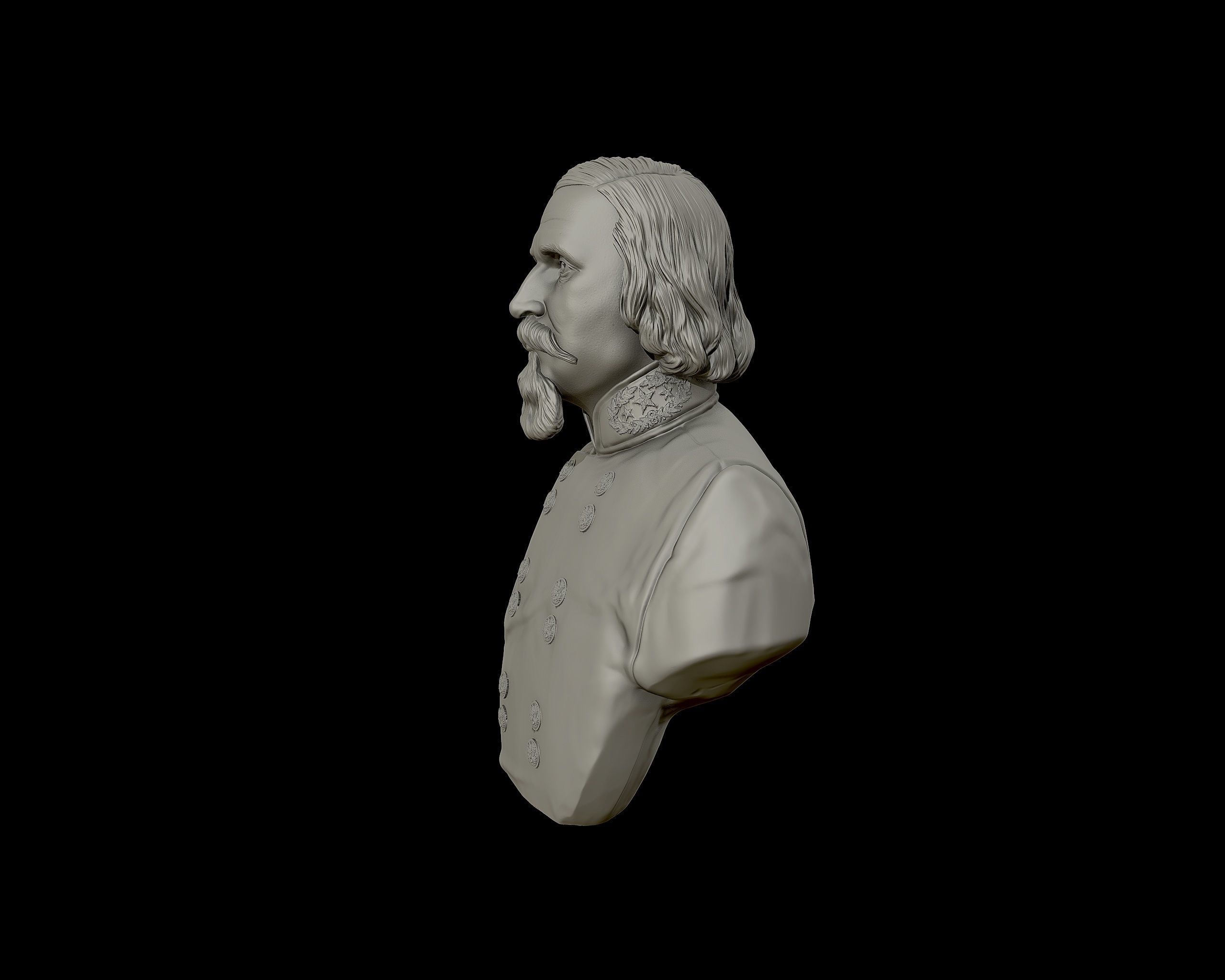 General George Pickett bust sculpture 3D print model_23