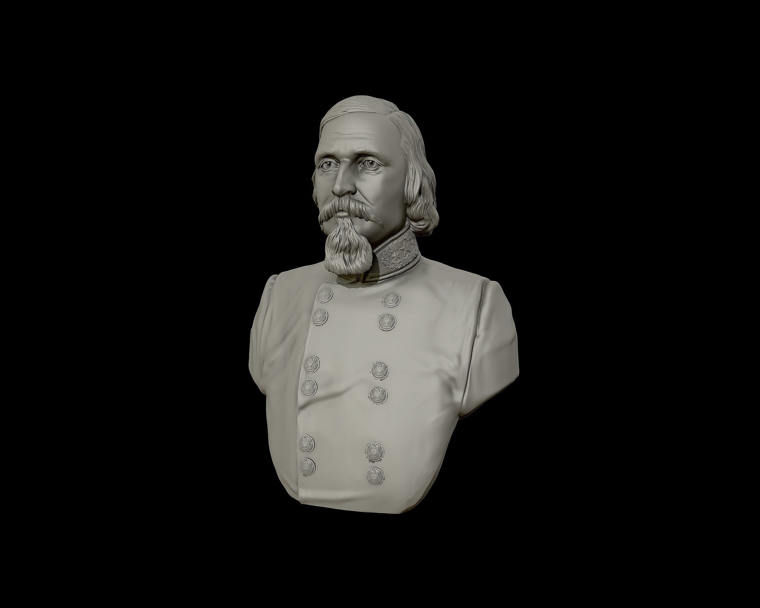 General George Pickett bust sculpture 3D print model_22