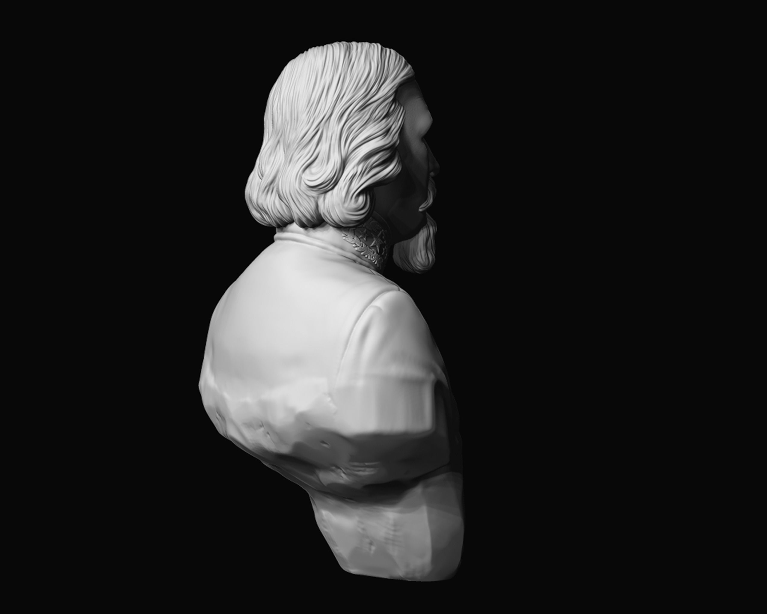 General George Pickett bust sculpture 3D print model_14