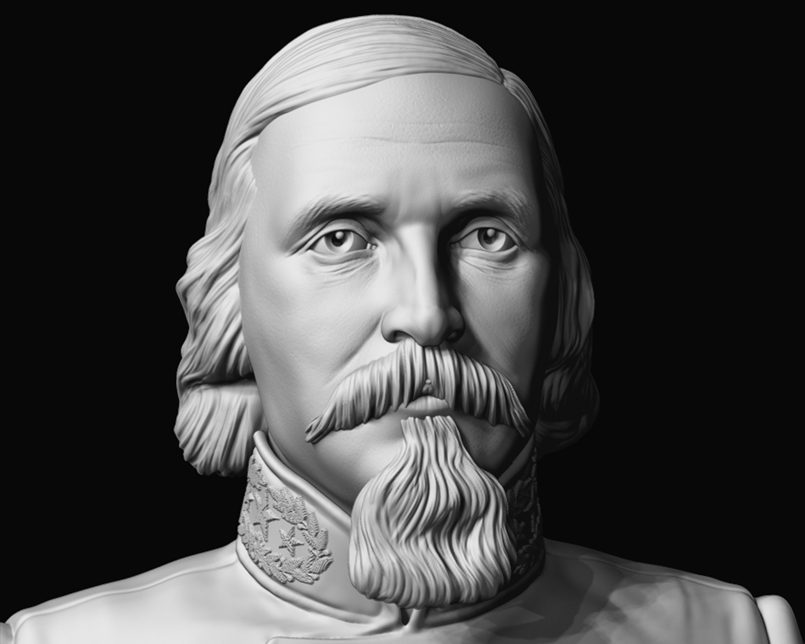 General George Pickett bust sculpture 3D print model_15