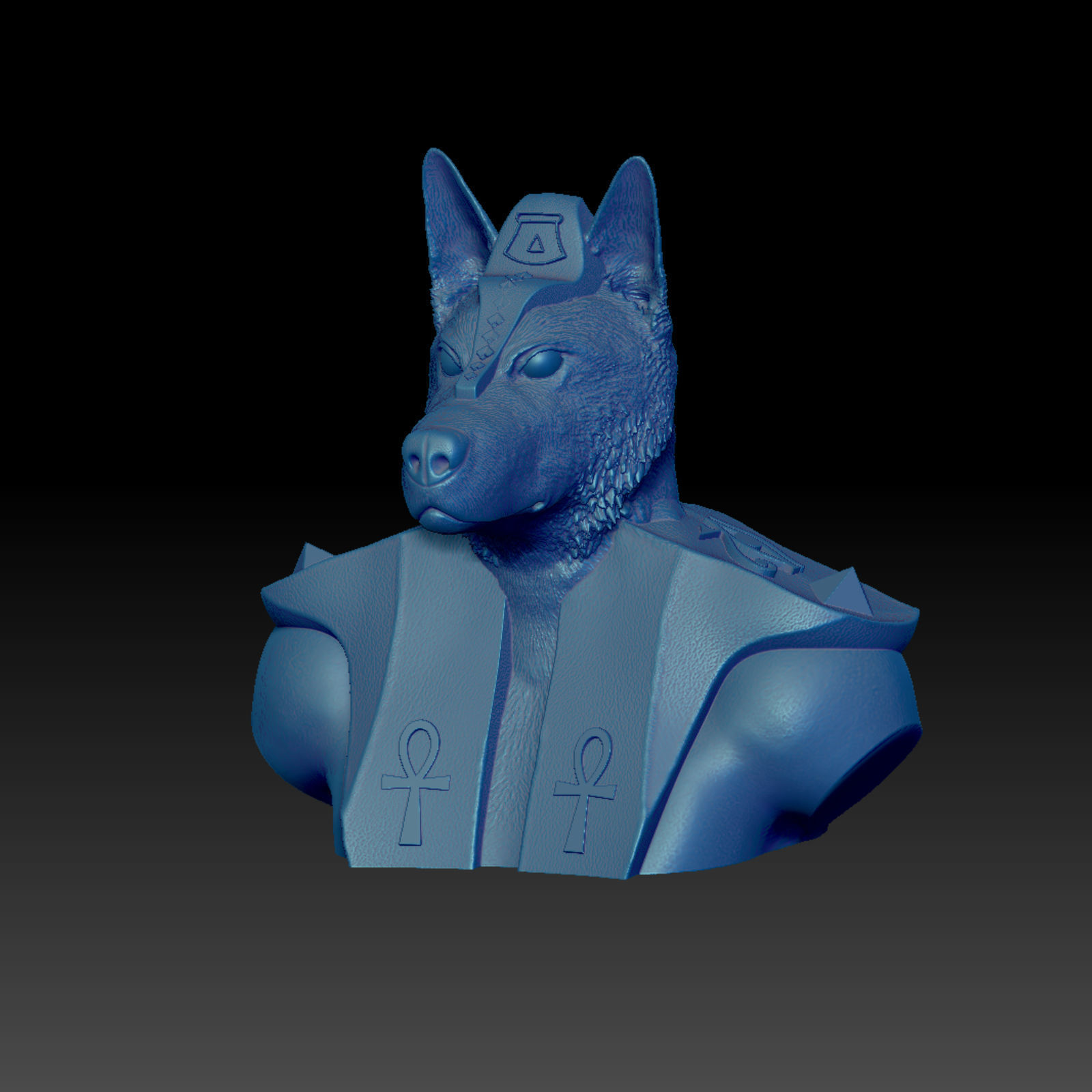 Dog Sheperd Anubis Bust  3D print model_9